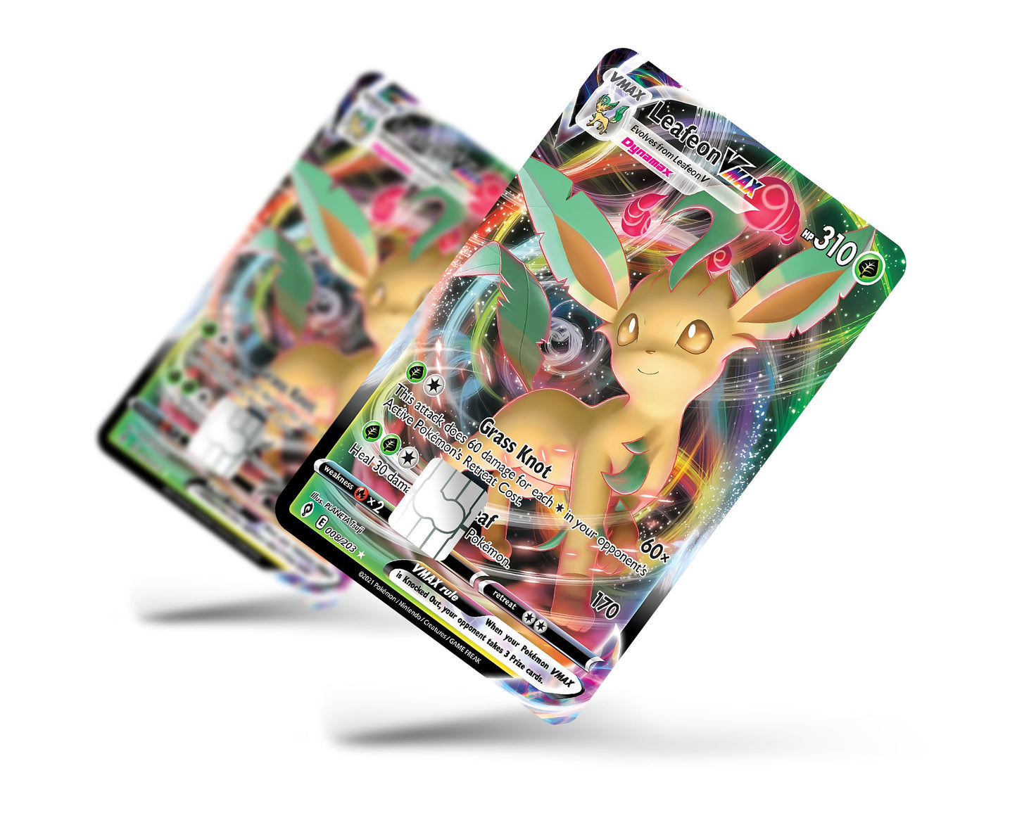Anime Town Creations Credit Card Vmax Leafeon Pokemon Card Full Skins - Anime Pokemon Credit Card Skin