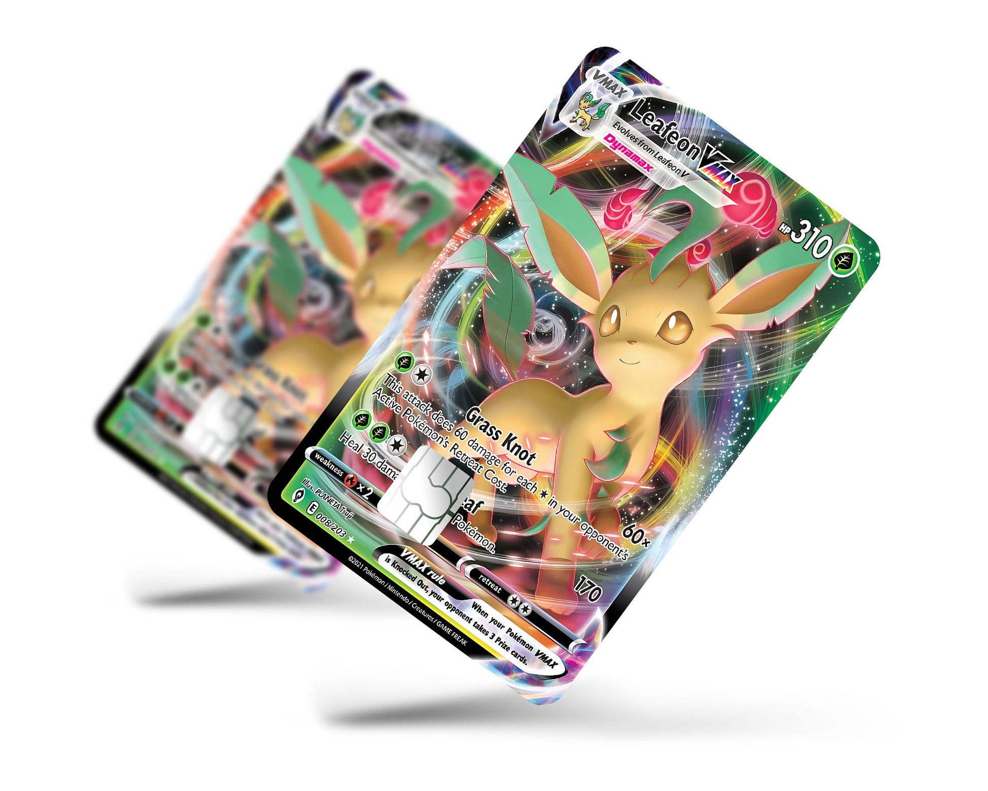 Anime Town Creations Credit Card Vmax Leafeon Pokemon Card Full Skins - Anime Pokemon Credit Card Skin