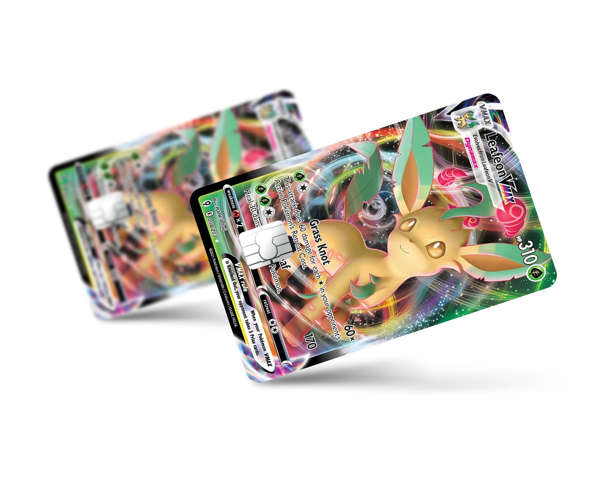 Anime Town Creations Credit Card Vmax Leafeon Pokemon Card Full Skins - Anime Pokemon Credit Card Skin