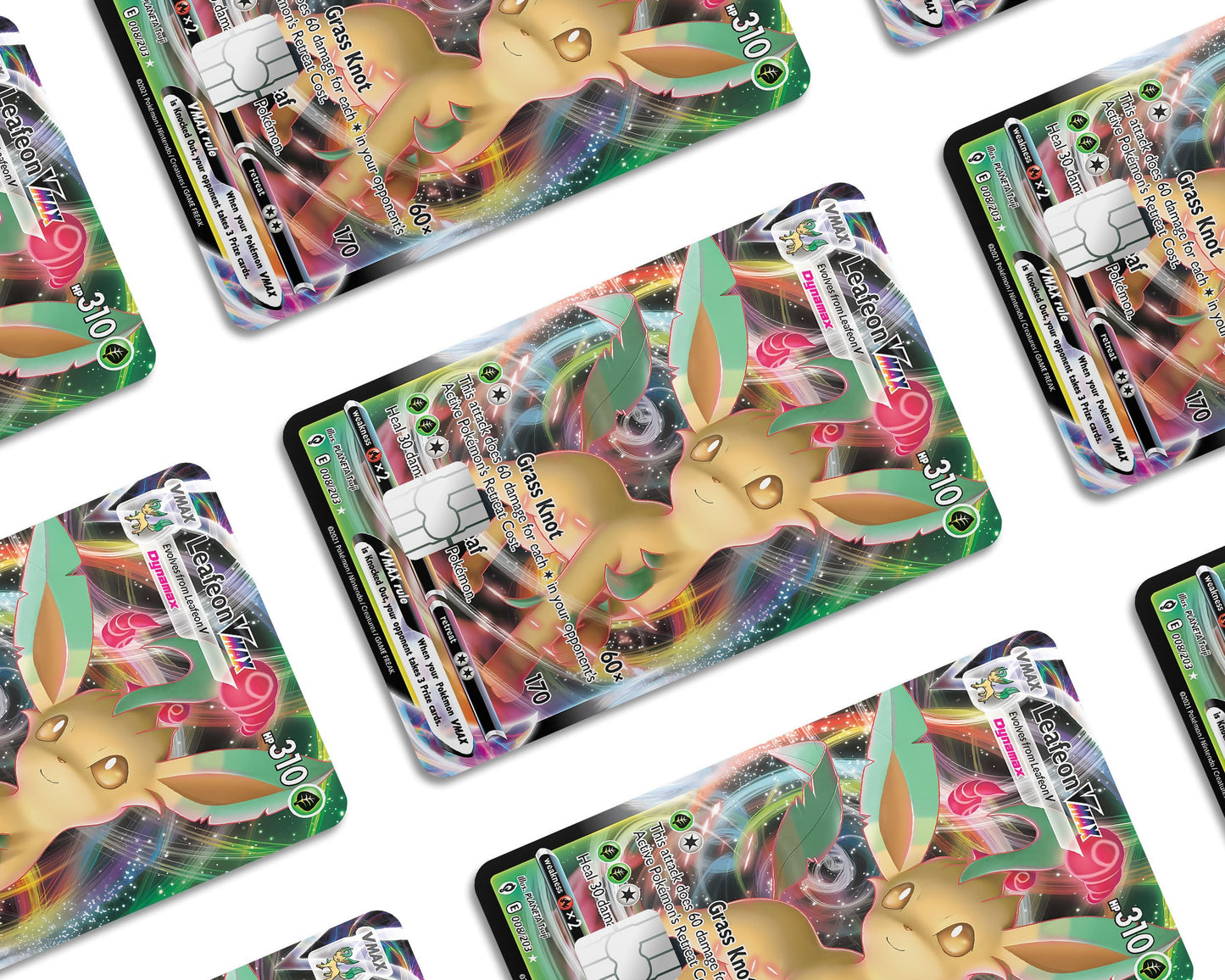 Anime Town Creations Credit Card Vmax Leafeon Pokemon Card Window Skins - Anime Pokemon Credit Card Skin