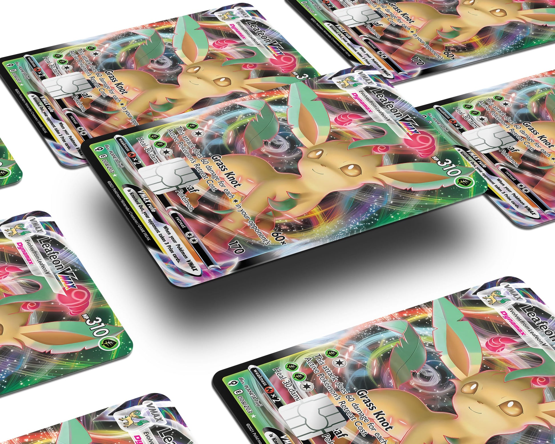 Anime Town Creations Credit Card Vmax Leafeon Pokemon Card Window Skins - Anime Pokemon Credit Card Skin