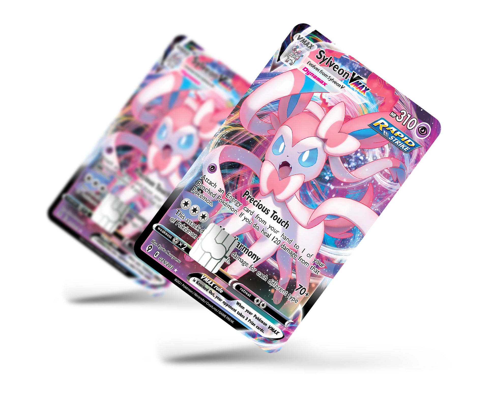 Anime Town Creations Credit Card Vmax Sylveon Pokemon Card Full Skins - Anime Pokemon Credit Card Skin