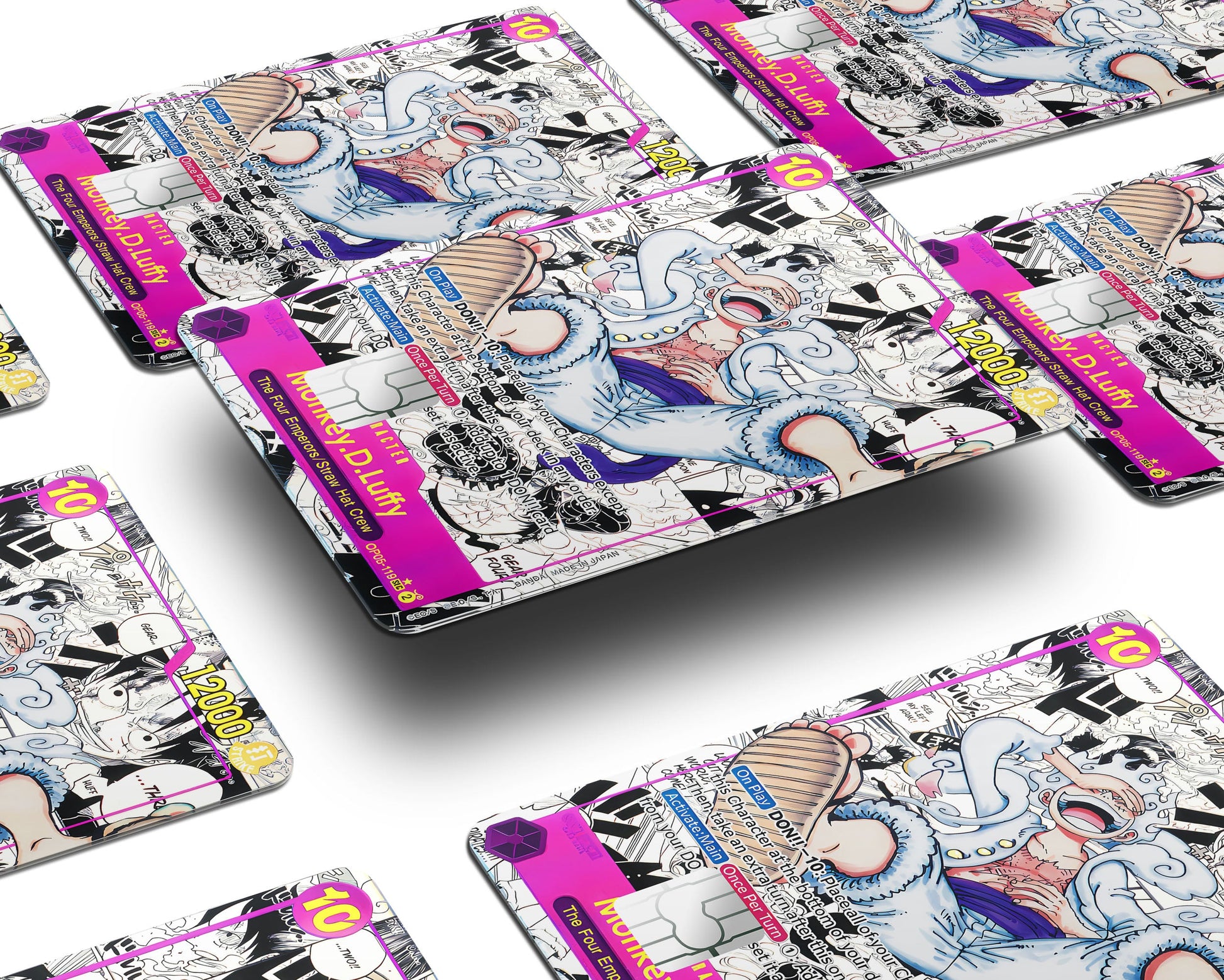 Anime Town Creations Credit Card Luffy Gear 5 Manga Limited Edition One Piece Card Window Skins - Anime One Piece Credit Card Skin