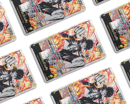 Anime Town Creations Credit Card Monkey D Luffy Black Flames One Piece Card Window Skins - Anime One Piece Credit Card Skin