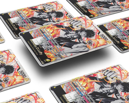 Anime Town Creations Credit Card Monkey D Luffy Black Flames One Piece Card Window Skins - Anime One Piece Credit Card Skin
