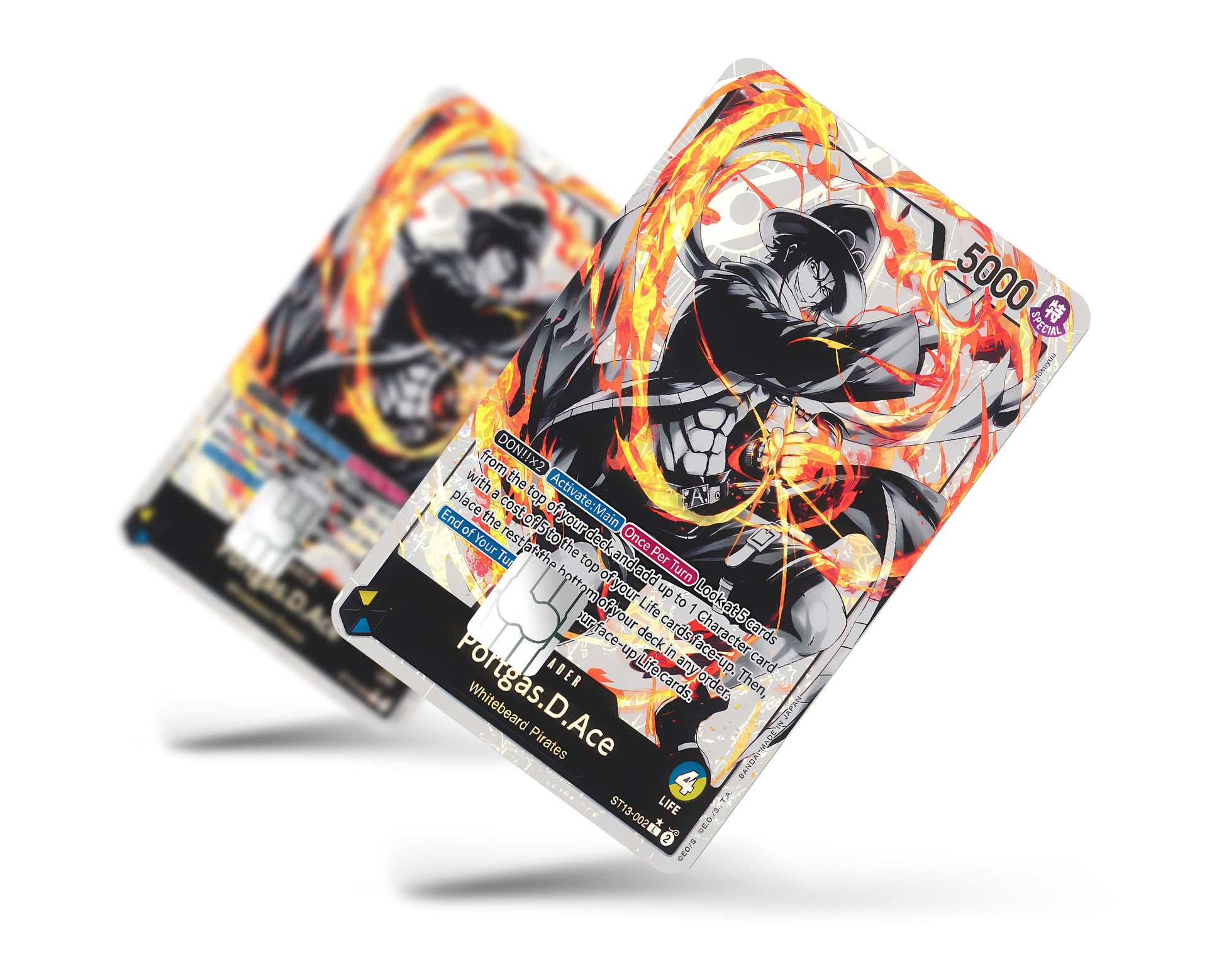 Anime Town Creations Credit Card Portgas D Ace Black Flames One Piece Card Full Skins - Anime One Piece Credit Card Skin