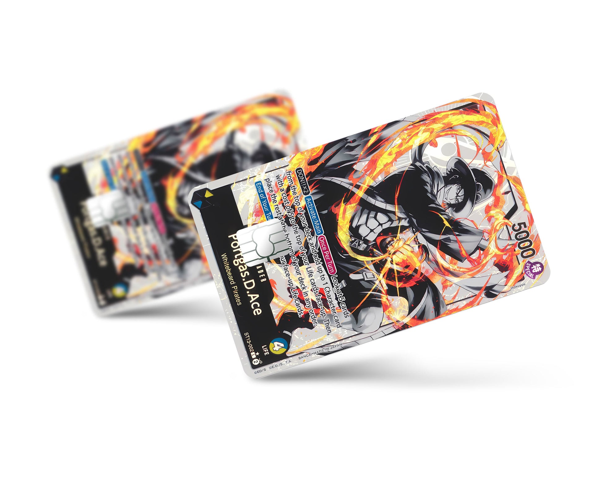 Anime Town Creations Credit Card Portgas D Ace Black Flames One Piece Card Full Skins - Anime One Piece Credit Card Skin