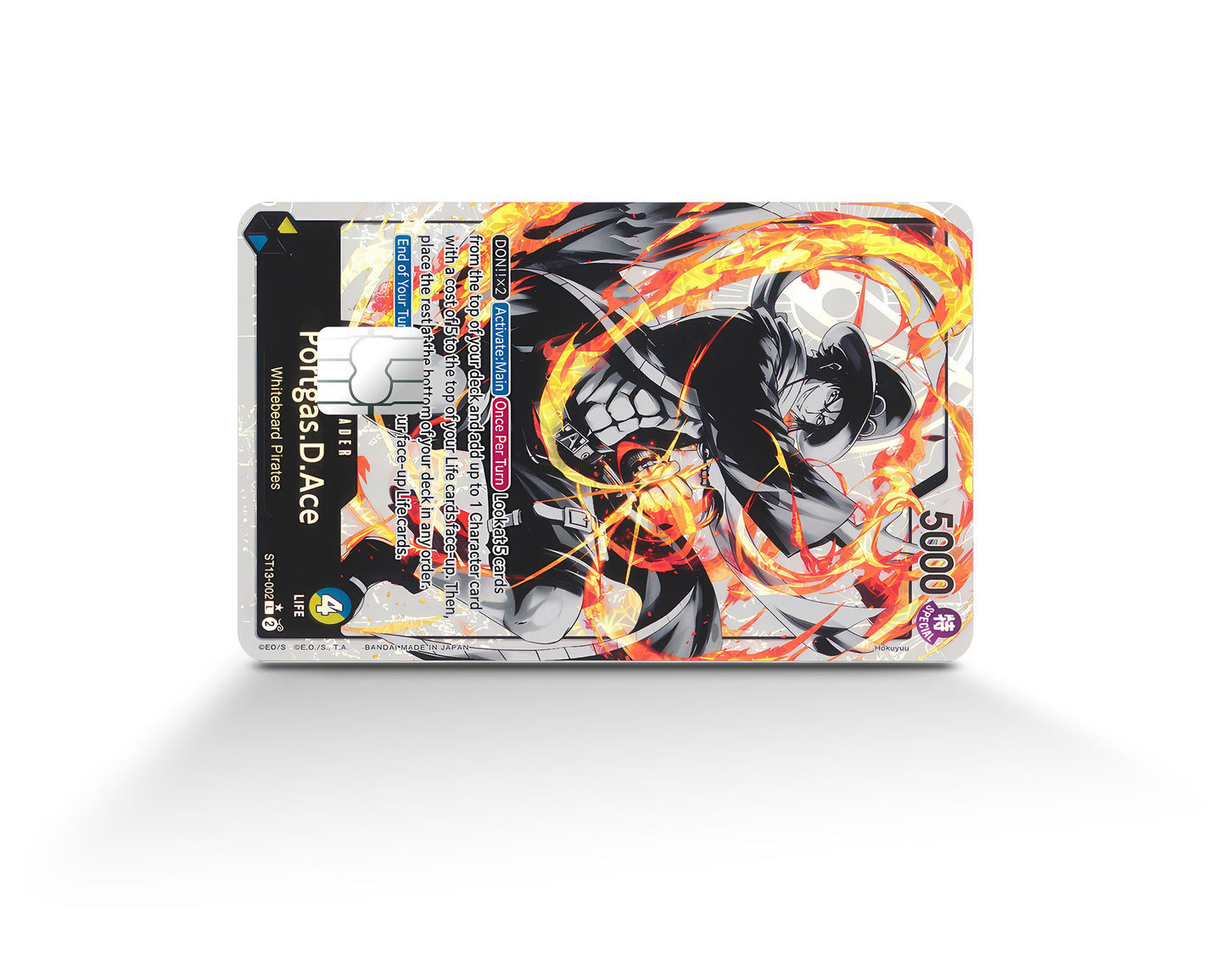 Anime Town Creations Credit Card Portgas D Ace Black Flames One Piece Card Full Skins - Anime One Piece Credit Card Skin