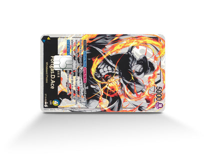 Anime Town Creations Credit Card Portgas D Ace Black Flames One Piece Card Full Skins - Anime One Piece Credit Card Skin