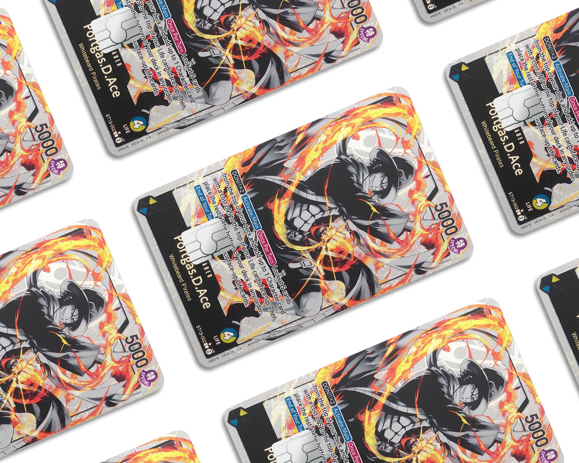 Anime Town Creations Credit Card Portgas D Ace Black Flames One Piece Card Window Skins - Anime One Piece Credit Card Skin