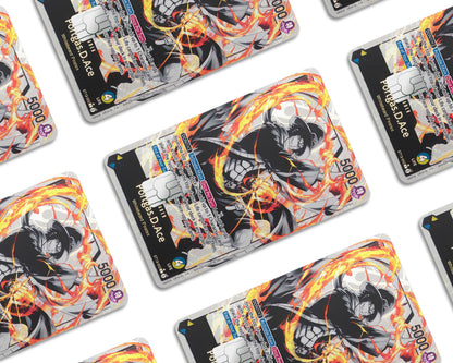 Anime Town Creations Credit Card Portgas D Ace Black Flames One Piece Card Window Skins - Anime One Piece Credit Card Skin