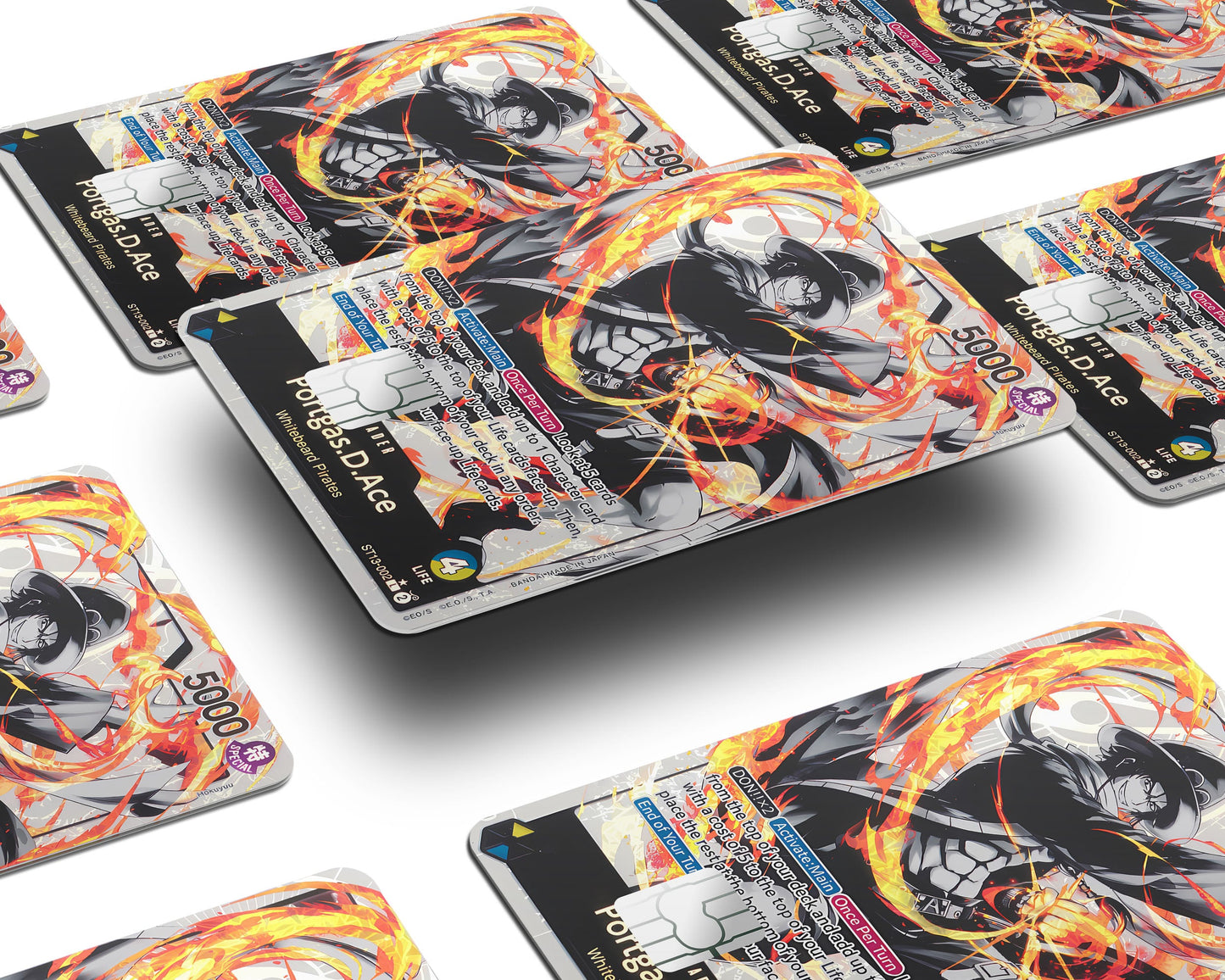 Anime Town Creations Credit Card Portgas D Ace Black Flames One Piece Card Window Skins - Anime One Piece Credit Card Skin