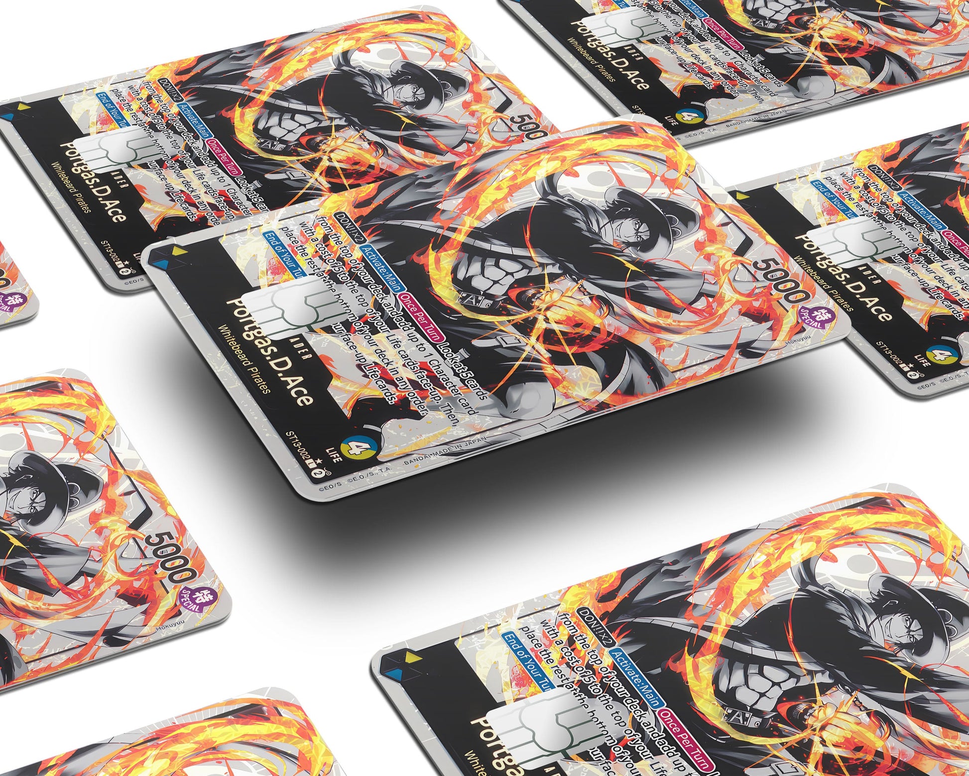 Anime Town Creations Credit Card Portgas D Ace Black Flames One Piece Card Window Skins - Anime One Piece Credit Card Skin