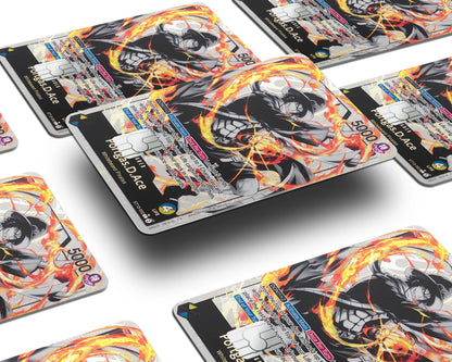 Anime Town Creations Credit Card Portgas D Ace Black Flames One Piece Card Window Skins - Anime One Piece Credit Card Skin
