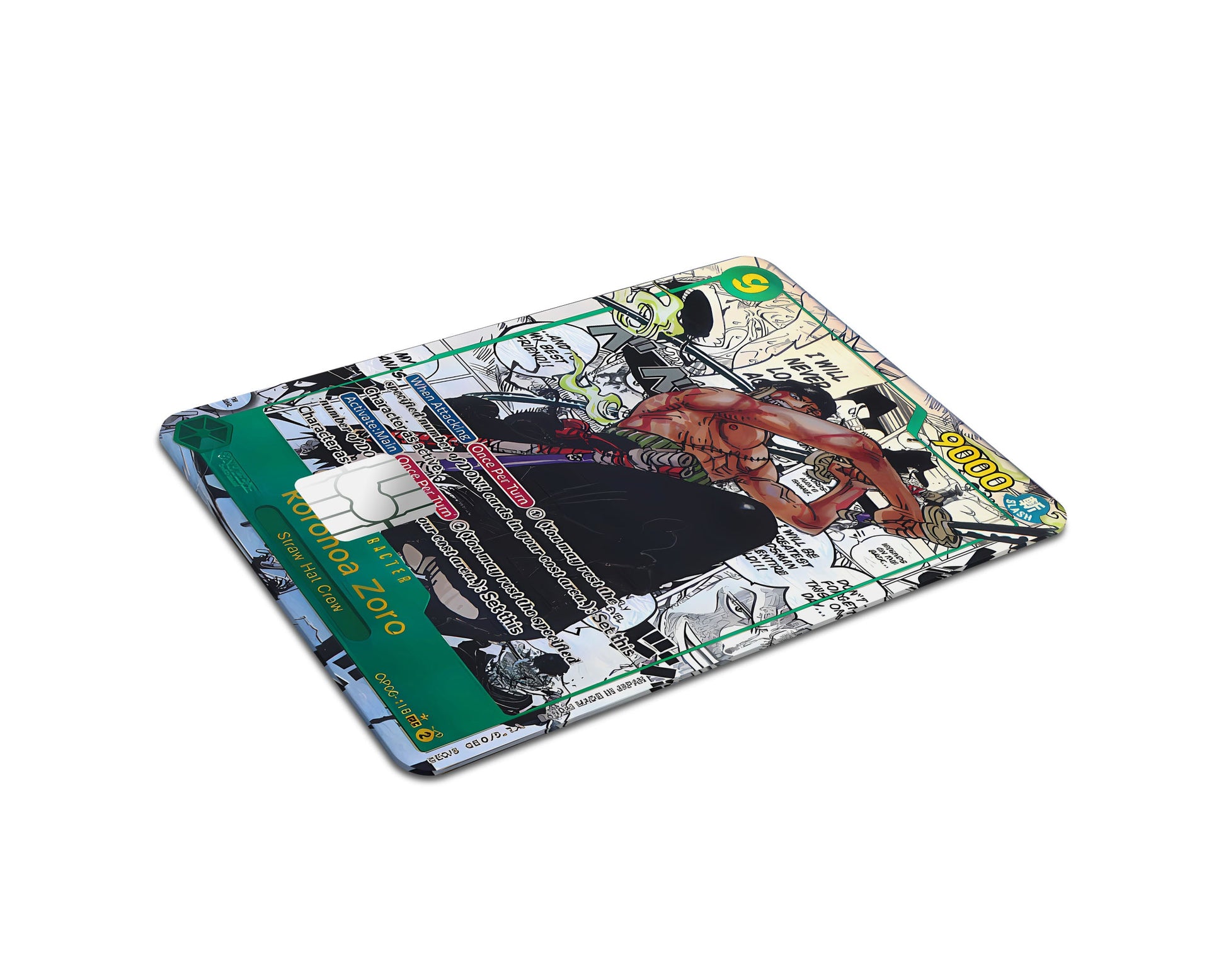 Anime Town Creations Credit Card Roronoa Zoro Manga Limited Edition One Piece Card Half Skins - Anime One Piece Credit Card Skin