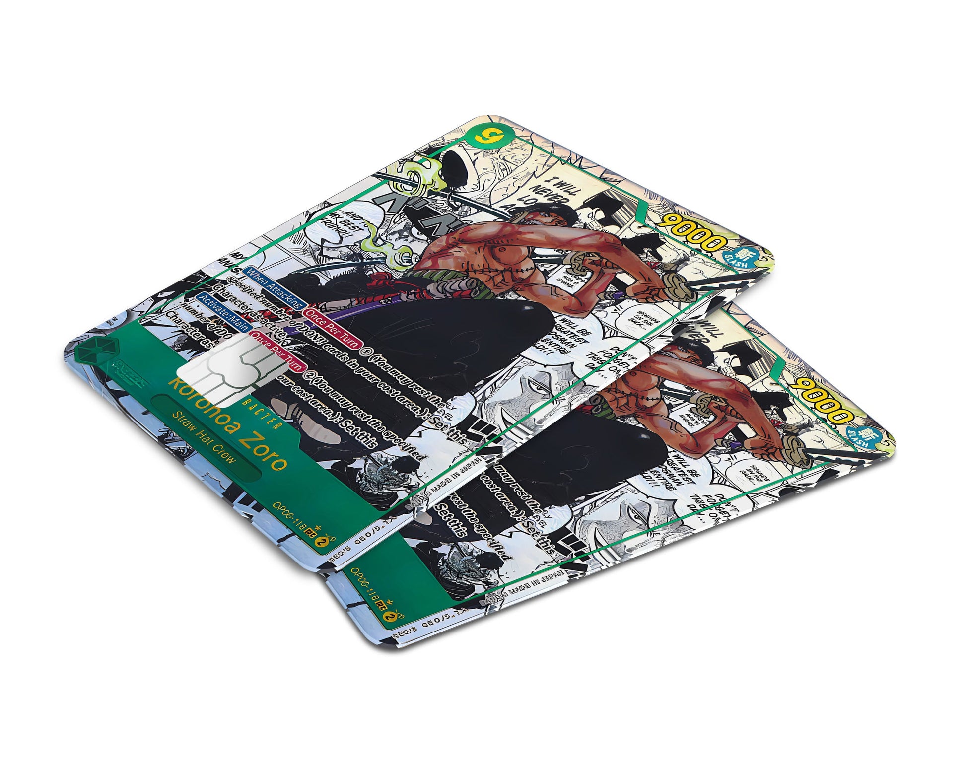 Anime Town Creations Credit Card Roronoa Zoro Manga Limited Edition One Piece Card Window Skins - Anime One Piece Credit Card Skin
