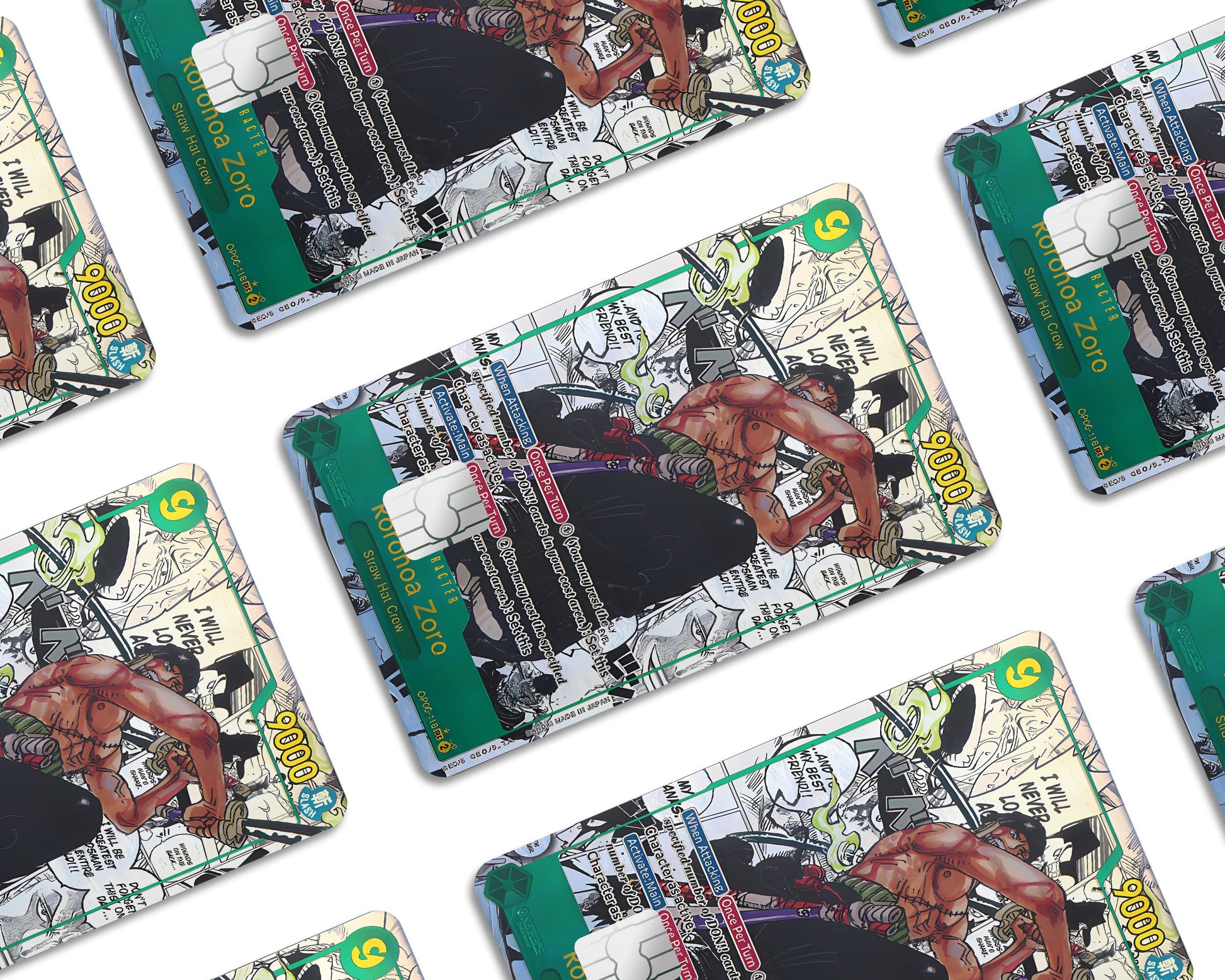 Anime Town Creations Credit Card Roronoa Zoro Manga Limited Edition One Piece Card Window Skins - Anime One Piece Credit Card Skin