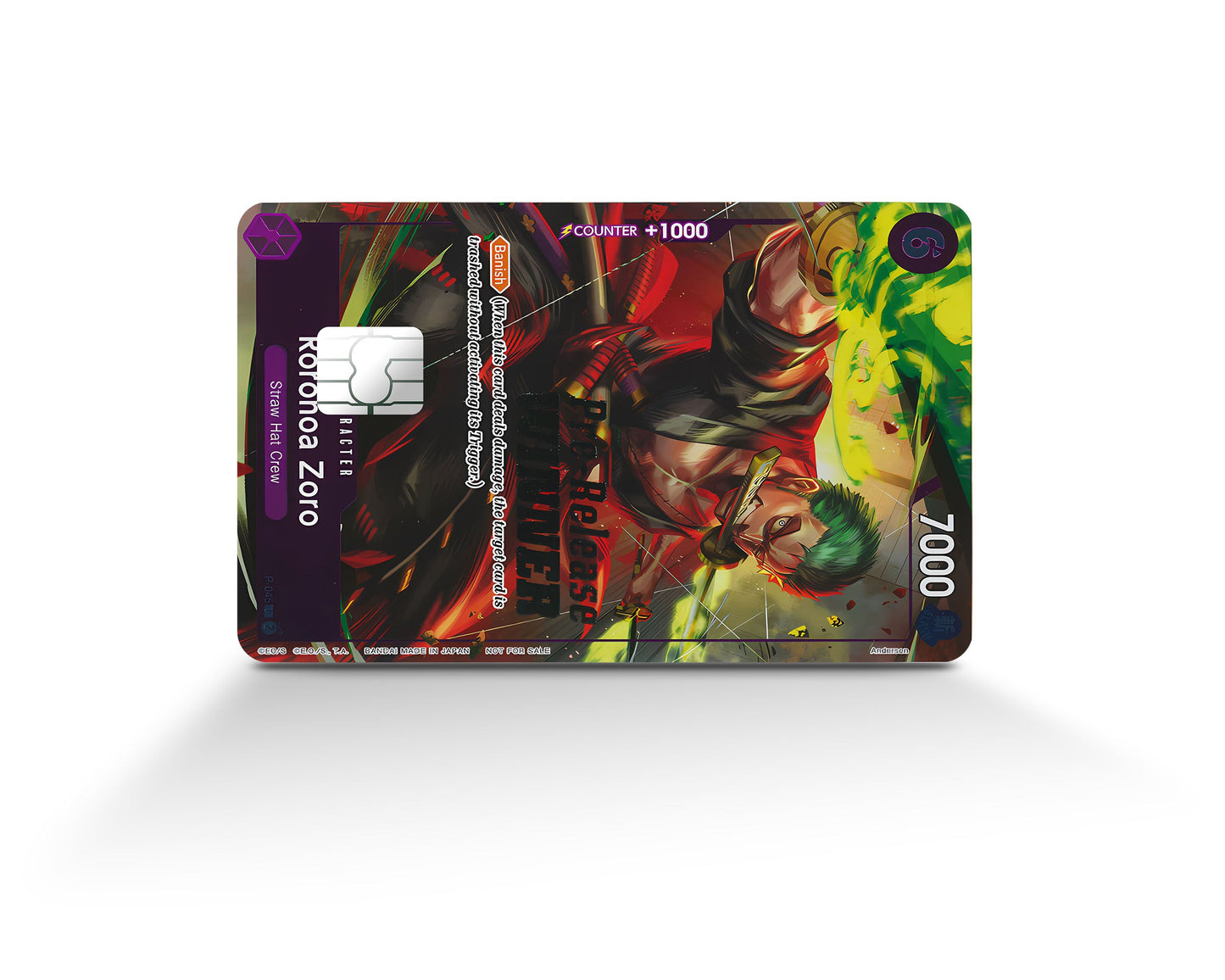 Anime Town Creations Credit Card Roronoa Zoro One Piece Card Full Skins - Anime One Piece Credit Card Skin