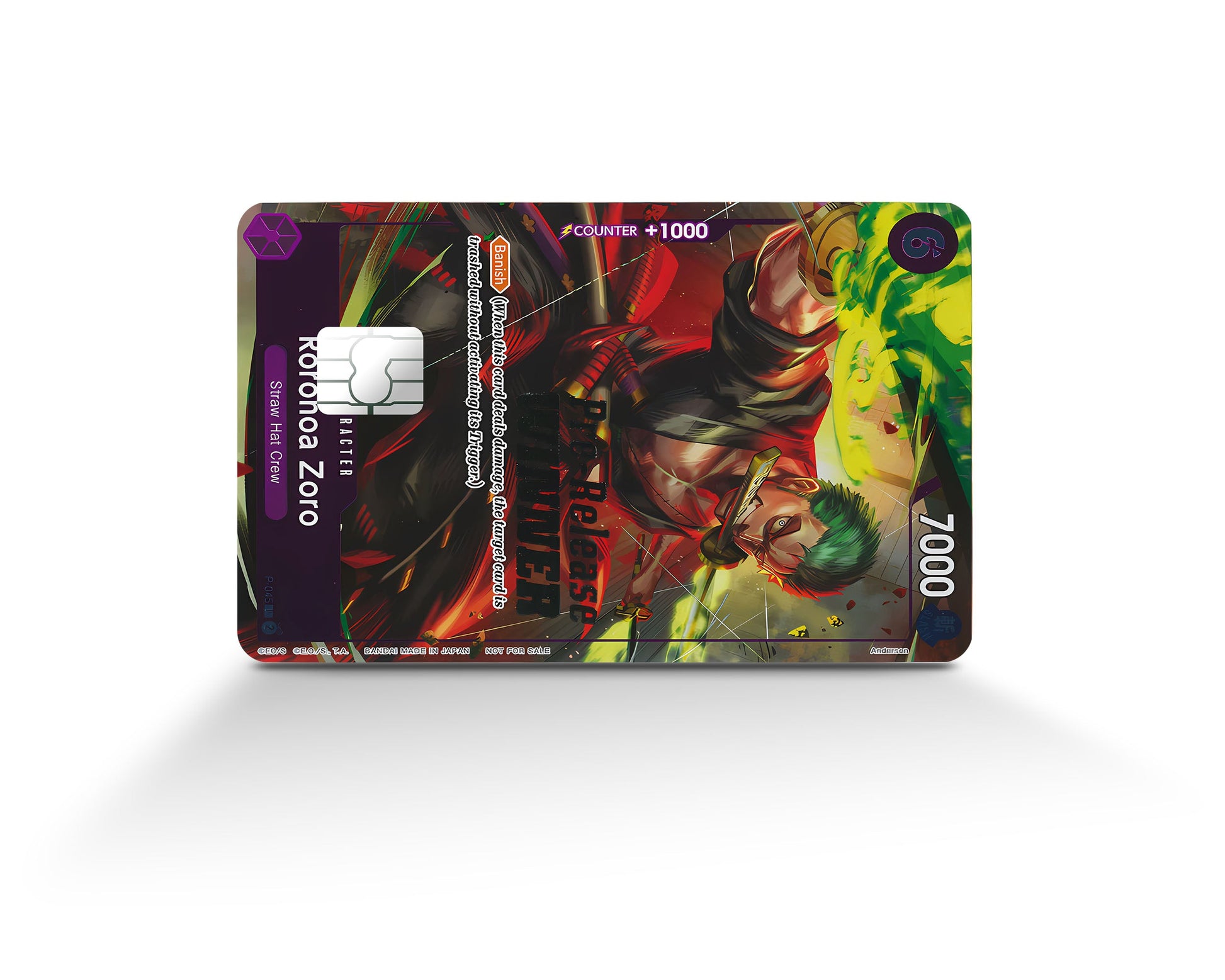 Anime Town Creations Credit Card Roronoa Zoro One Piece Card Full Skins - Anime One Piece Credit Card Skin
