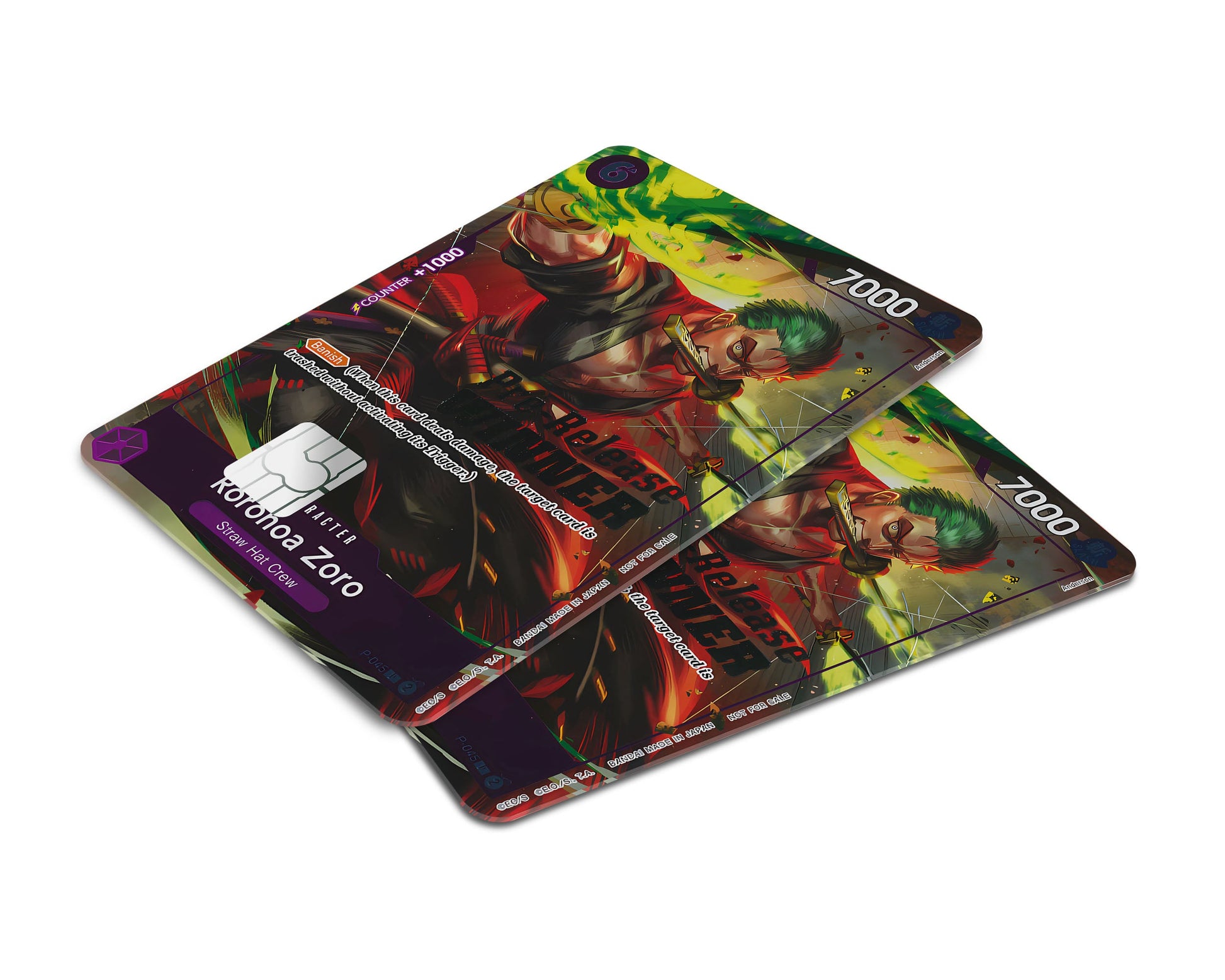 Anime Town Creations Credit Card Roronoa Zoro One Piece Card Window Skins - Anime One Piece Credit Card Skin