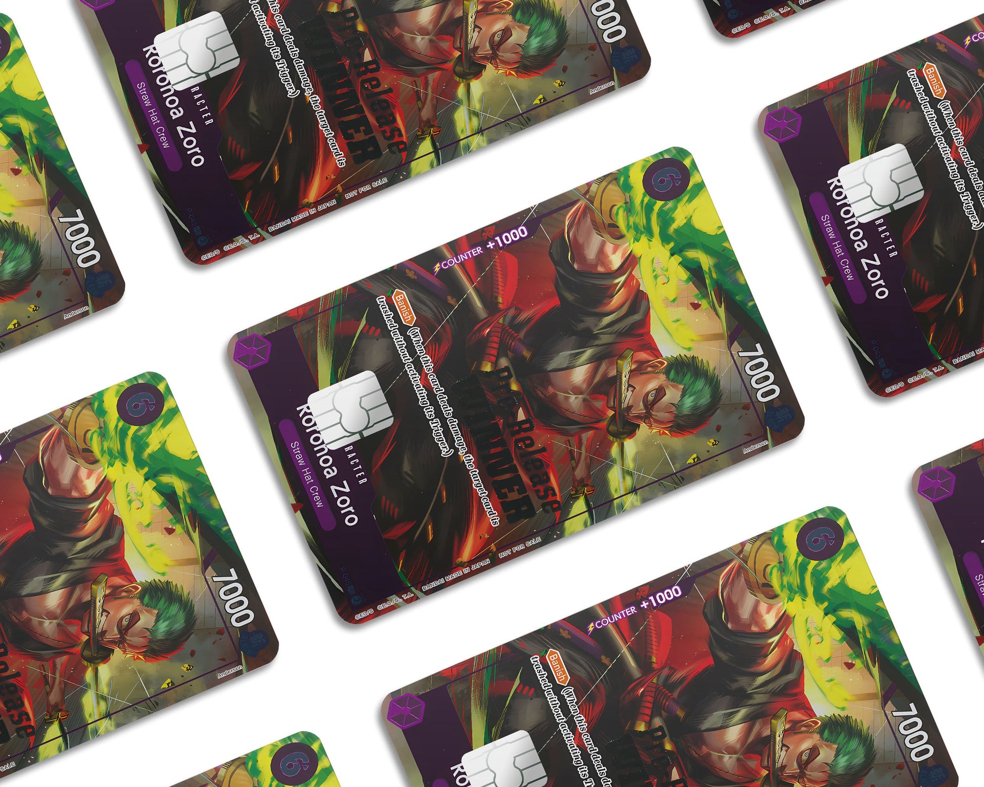 Anime Town Creations Credit Card Roronoa Zoro One Piece Card Window Skins - Anime One Piece Credit Card Skin
