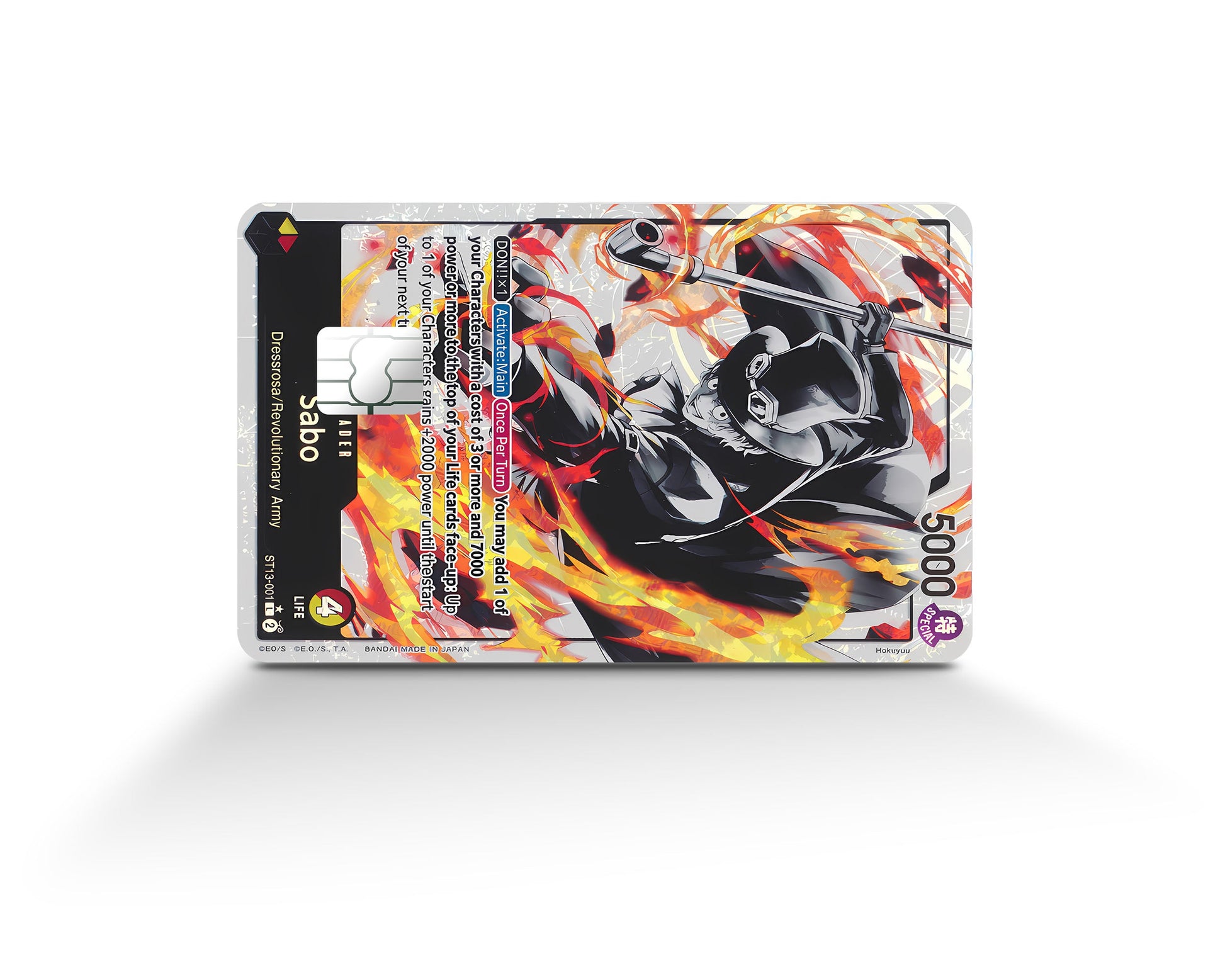 Anime Town Creations Credit Card Sabo Black Flames One Piece Card Full Skins - Anime One Piece Credit Card Skin