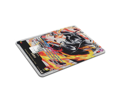 Anime Town Creations Credit Card Sabo Black Flames One Piece Card Half Skins - Anime One Piece Credit Card Skin