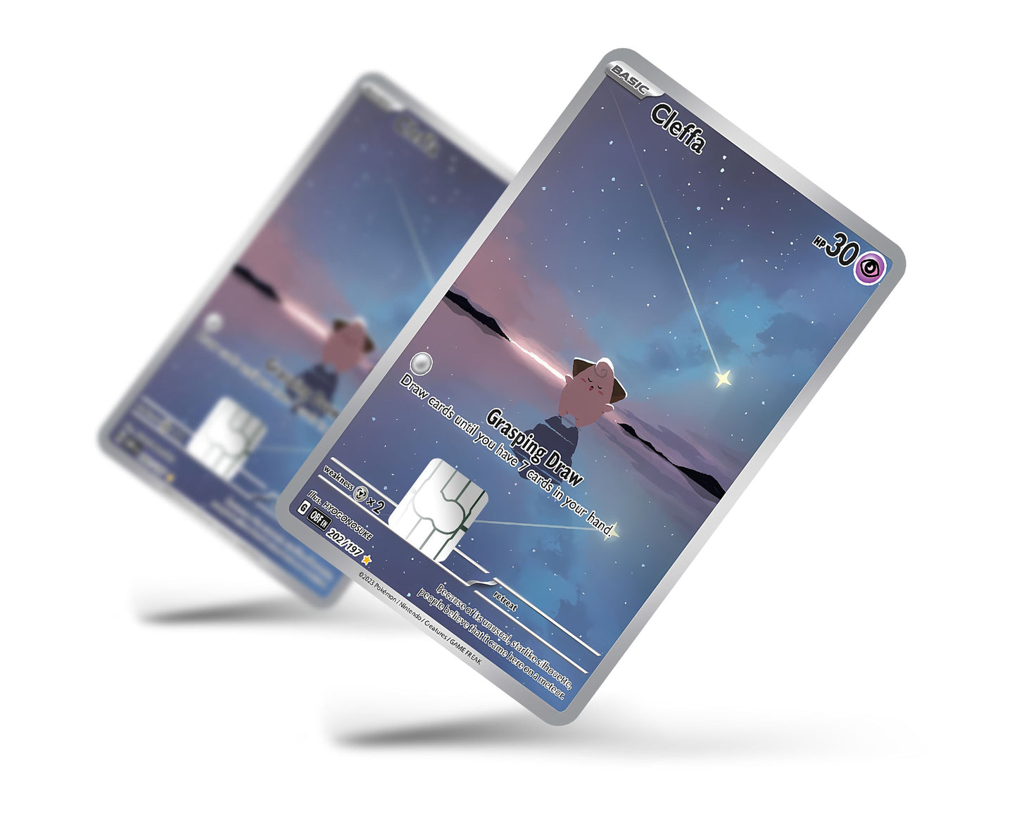 Anime Town Creations Credit Card Cleffa Starlight Pokemon Card Full Skins - Anime Pokemon Credit Card Skin
