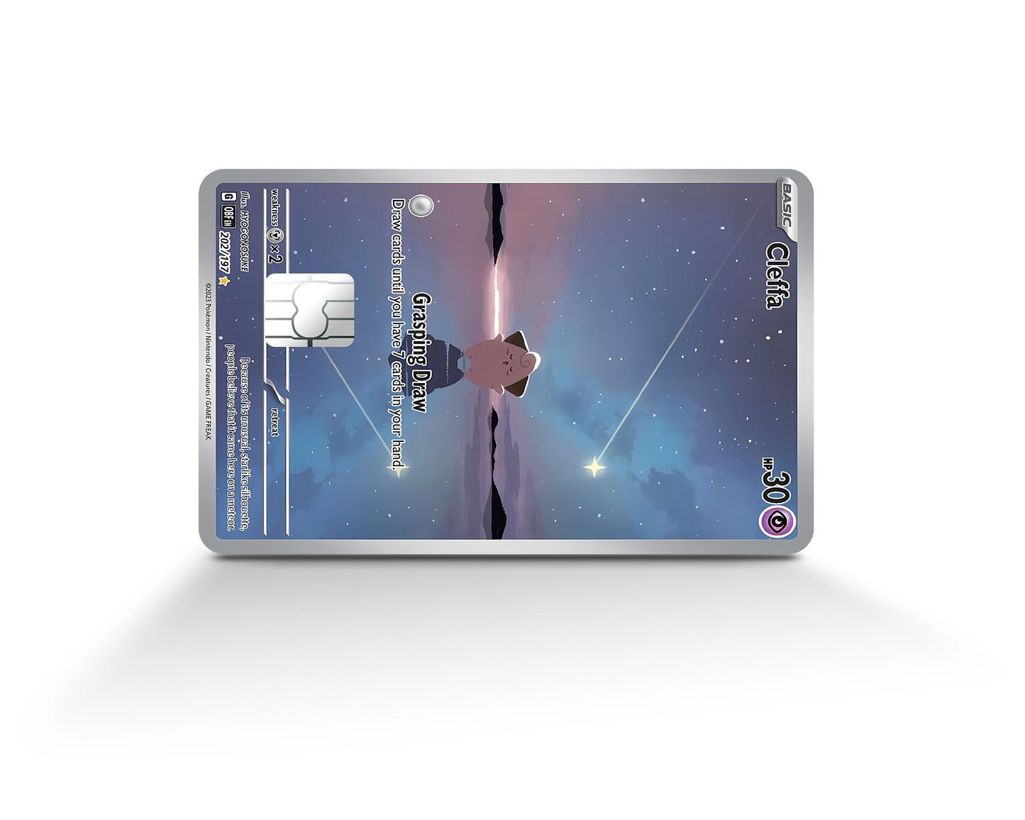 Anime Town Creations Credit Card Cleffa Starlight Pokemon Card Full Skins - Anime Pokemon Credit Card Skin