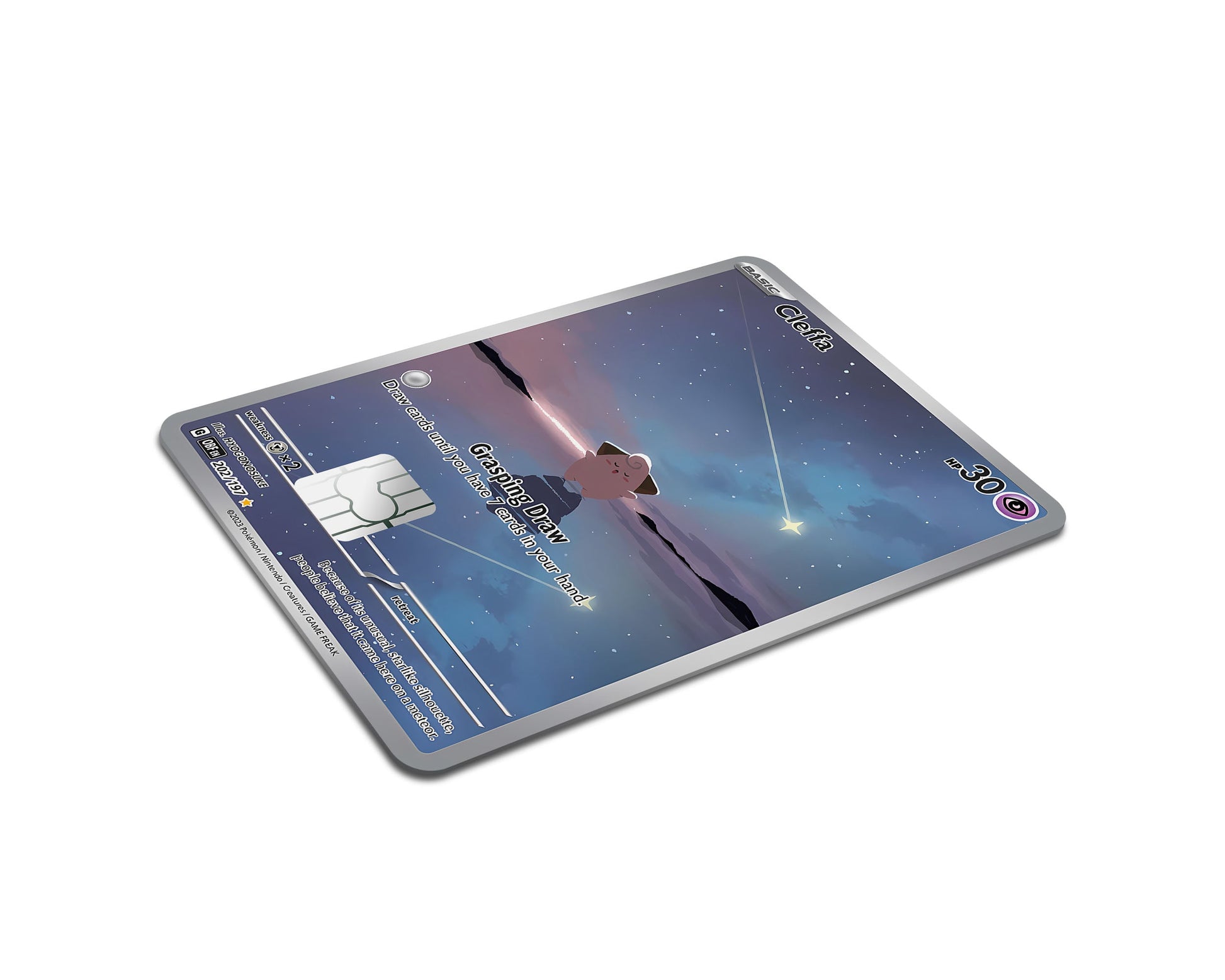 Anime Town Creations Credit Card Cleffa Starlight Pokemon Card Half Skins - Anime Pokemon Credit Card Skin