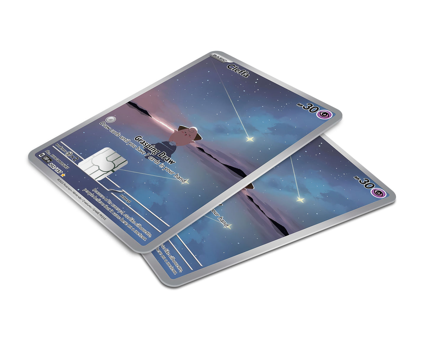 Anime Town Creations Credit Card Cleffa Starlight Pokemon Card Window Skins - Anime Pokemon Credit Card Skin