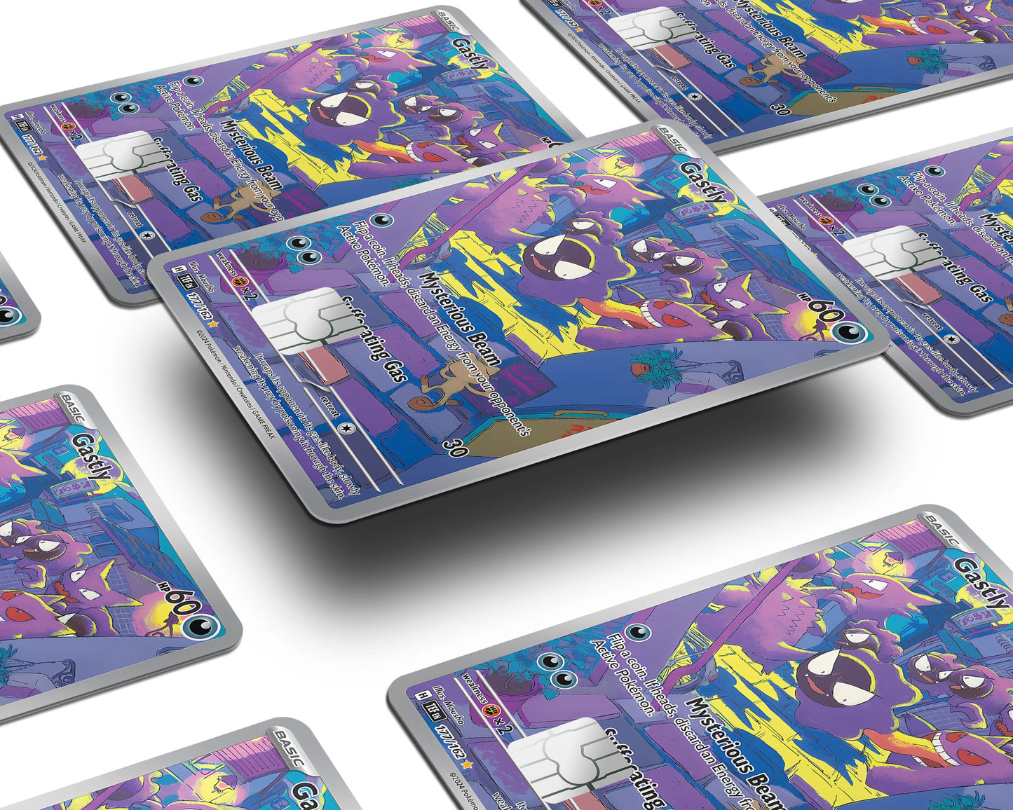 Anime Town Creations Credit Card Gastly Alleyway Pokemon Card Window Skins - Anime Pokemon Credit Card Skin