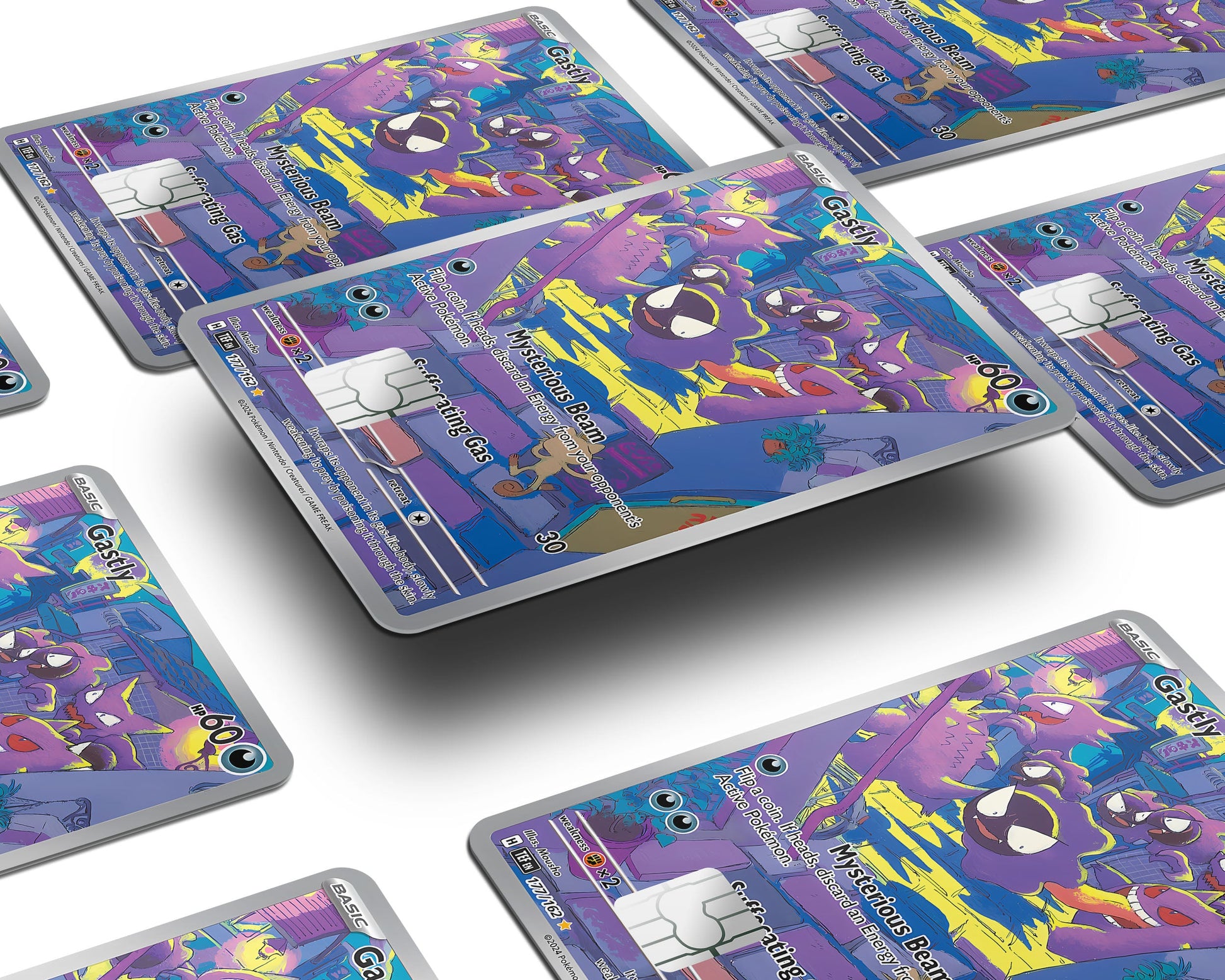 Anime Town Creations Credit Card Gastly Alleyway Pokemon Card Window Skins - Anime Pokemon Credit Card Skin