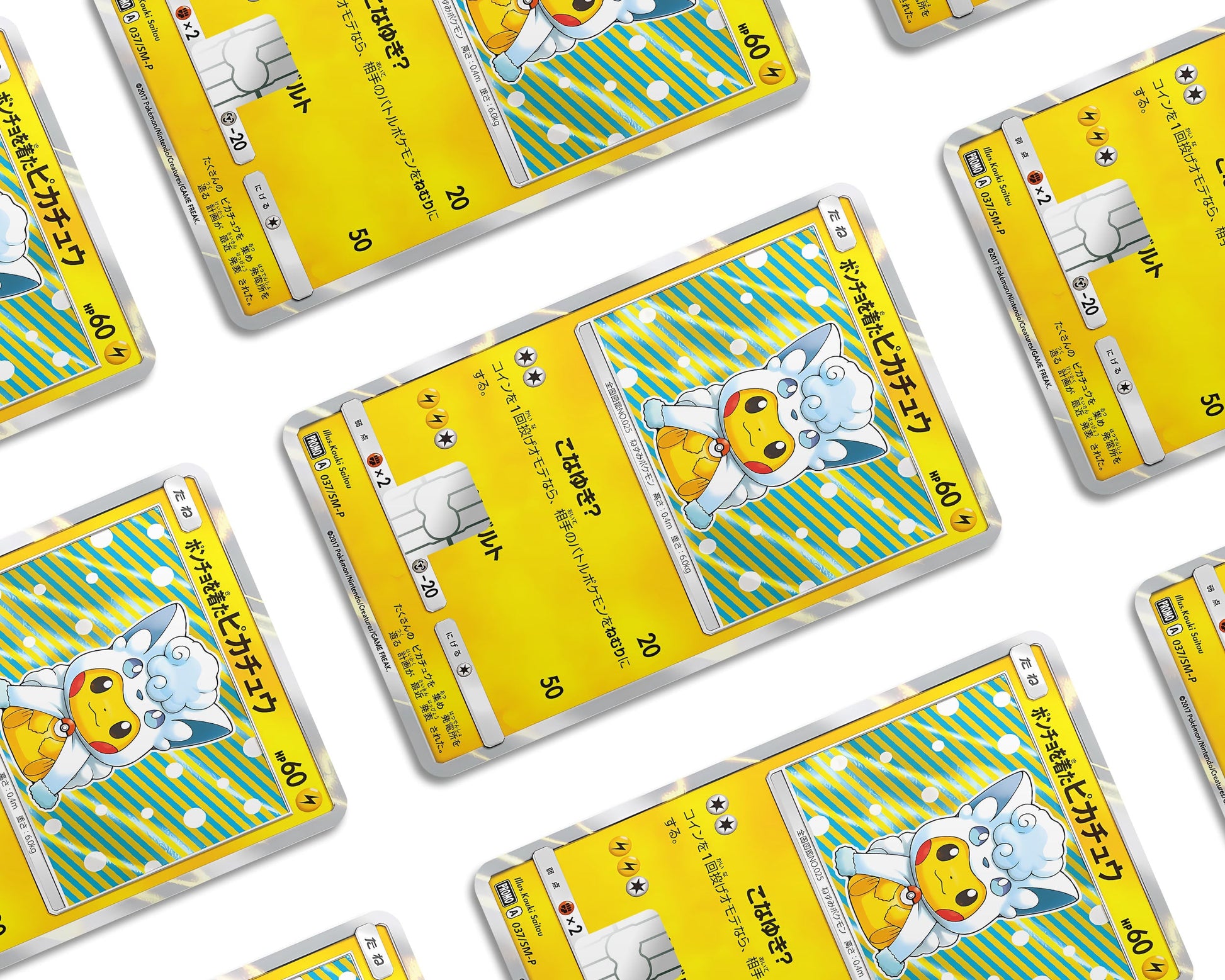 Anime Town Creations Credit Card Poncho Pikachu Arora Vulpix Cosplay Pokemon Card Window Skins - Anime Pokemon Credit Card Skin