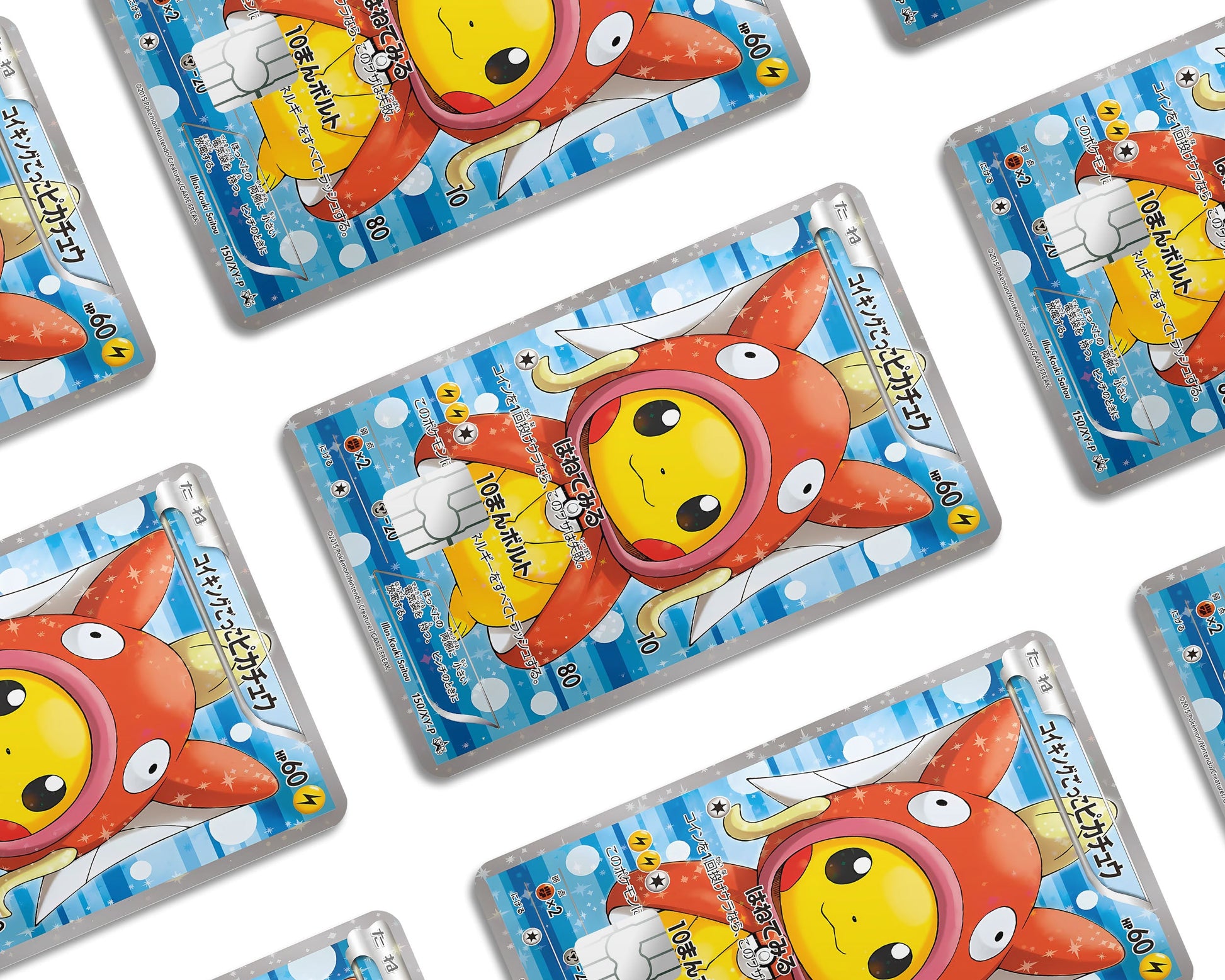 Anime Town Creations Credit Card Poncho Pikachu Magikarp Cosplay Pokemon Card Window Skins - Anime Pokemon Credit Card Skin