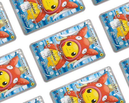 Anime Town Creations Credit Card Poncho Pikachu Magikarp Cosplay Pokemon Card Window Skins - Anime Pokemon Credit Card Skin