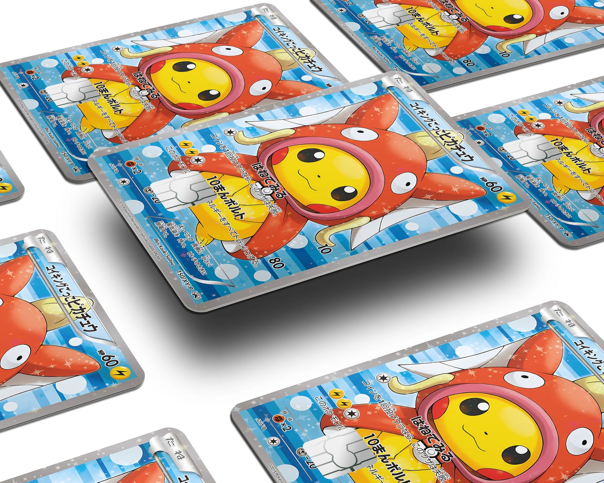 Anime Town Creations Credit Card Poncho Pikachu Magikarp Cosplay Pokemon Card Window Skins - Anime Pokemon Credit Card Skin