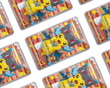 Anime Town Creations Credit Card Poncho Pikachu Mega Charizard X Cosplay Pokemon Card Window Skins - Anime Pokemon Credit Card Skin