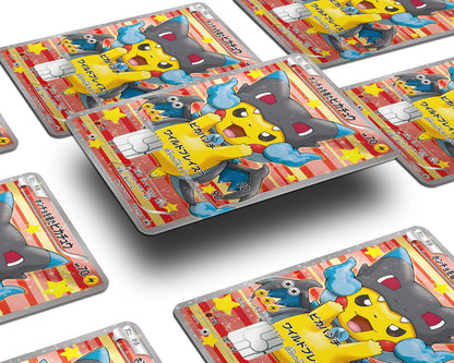 Anime Town Creations Credit Card Poncho Pikachu Mega Charizard X Cosplay Pokemon Card Window Skins - Anime Pokemon Credit Card Skin