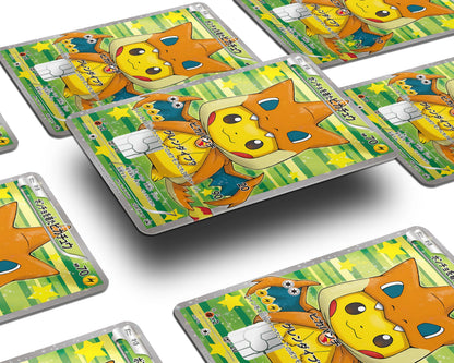 Anime Town Creations Credit Card Poncho Pikachu Mega Charizard Y Cosplay Pokemon Card Window Skins - Anime Pokemon Credit Card Skin