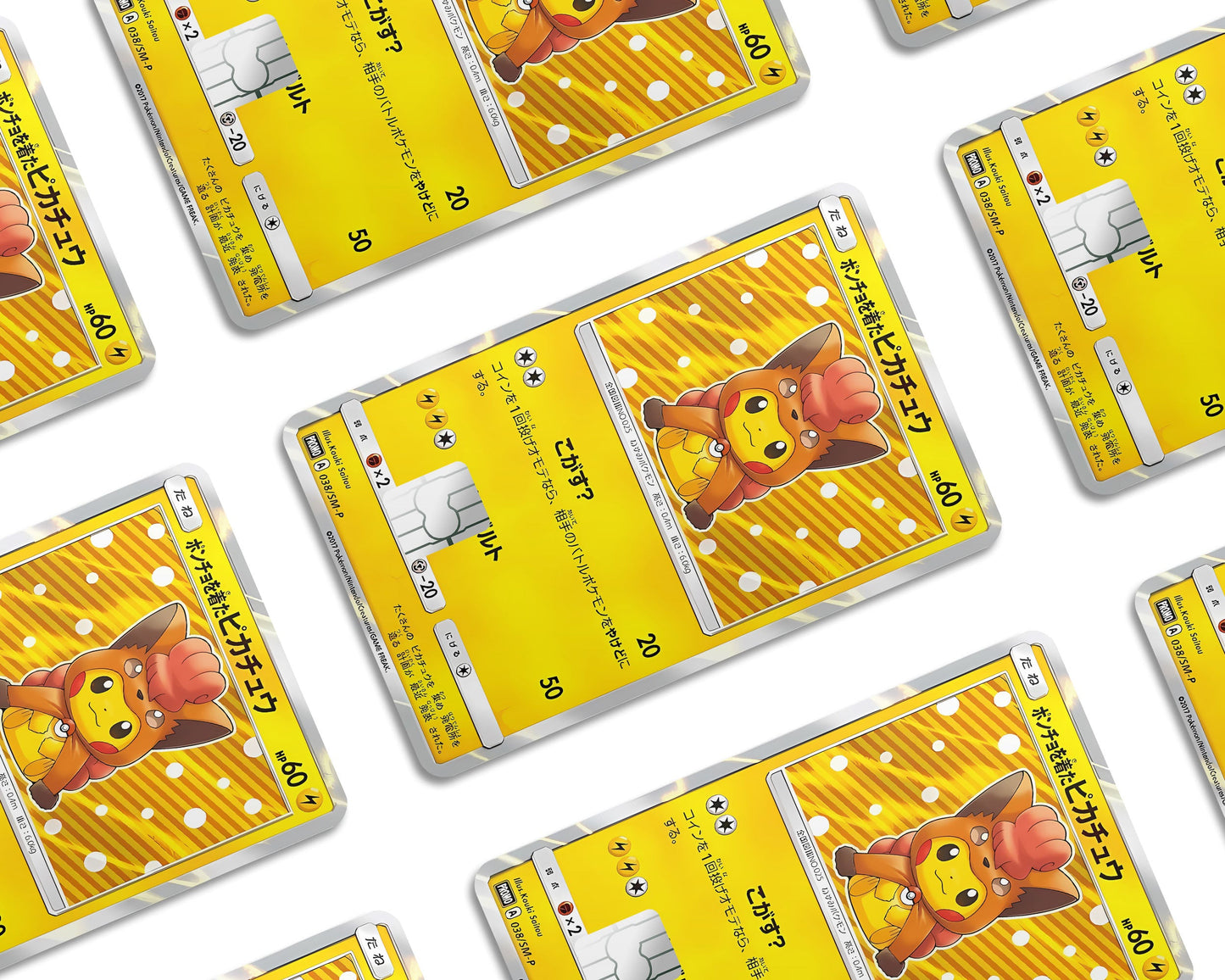 Anime Town Creations Credit Card Poncho Pikachu Vulpix Cosplay Pokemon Card Window Skins - Anime Pokemon Credit Card Skin