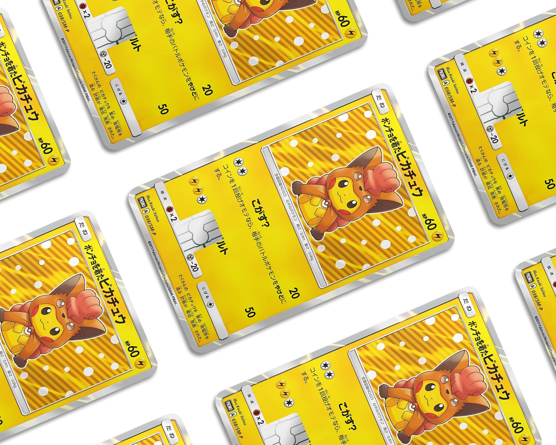 Anime Town Creations Credit Card Poncho Pikachu Vulpix Cosplay Pokemon Card Window Skins - Anime Pokemon Credit Card Skin