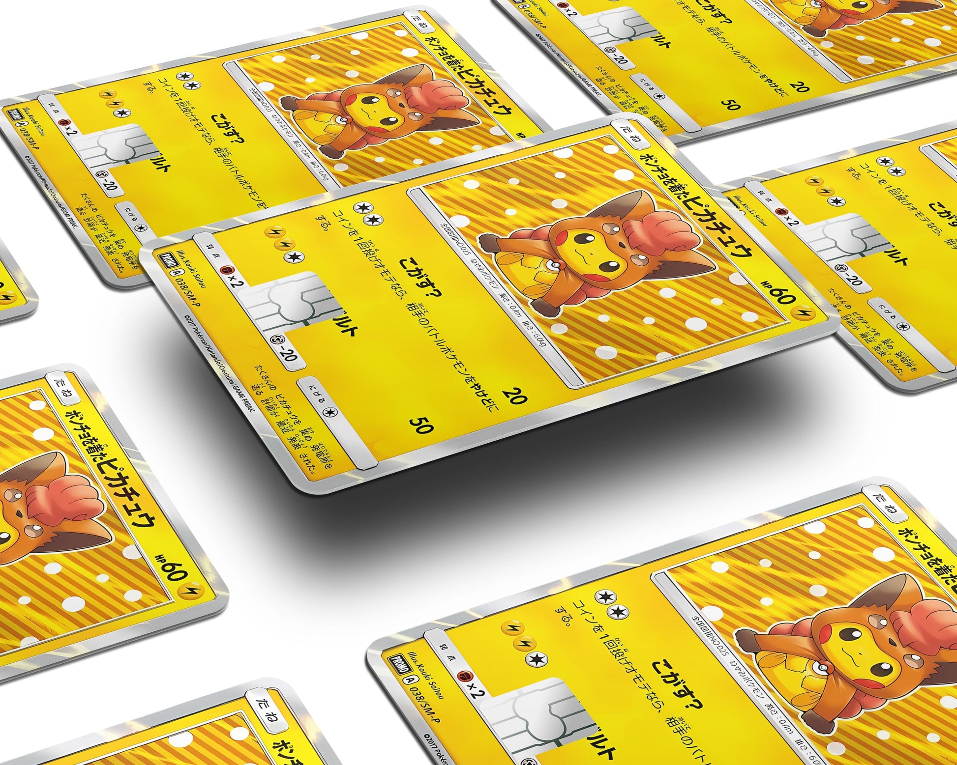 Anime Town Creations Credit Card Poncho Pikachu Vulpix Cosplay Pokemon Card Window Skins - Anime Pokemon Credit Card Skin