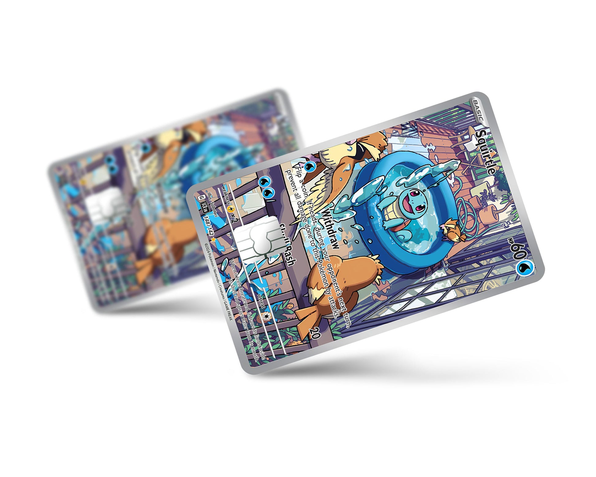 Anime Town Creations Credit Card Squirtle Splash Pokemon Card Full Skins - Anime Pokemon Credit Card Skin
