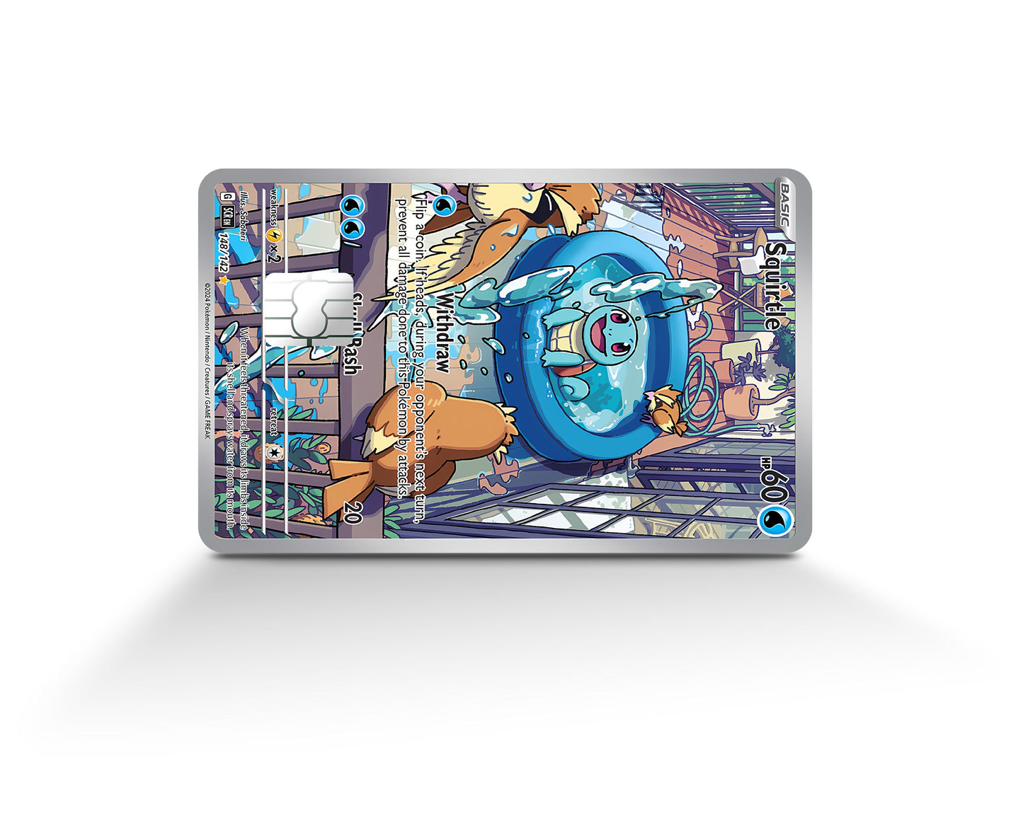 Anime Town Creations Credit Card Squirtle Splash Pokemon Card Full Skins - Anime Pokemon Credit Card Skin