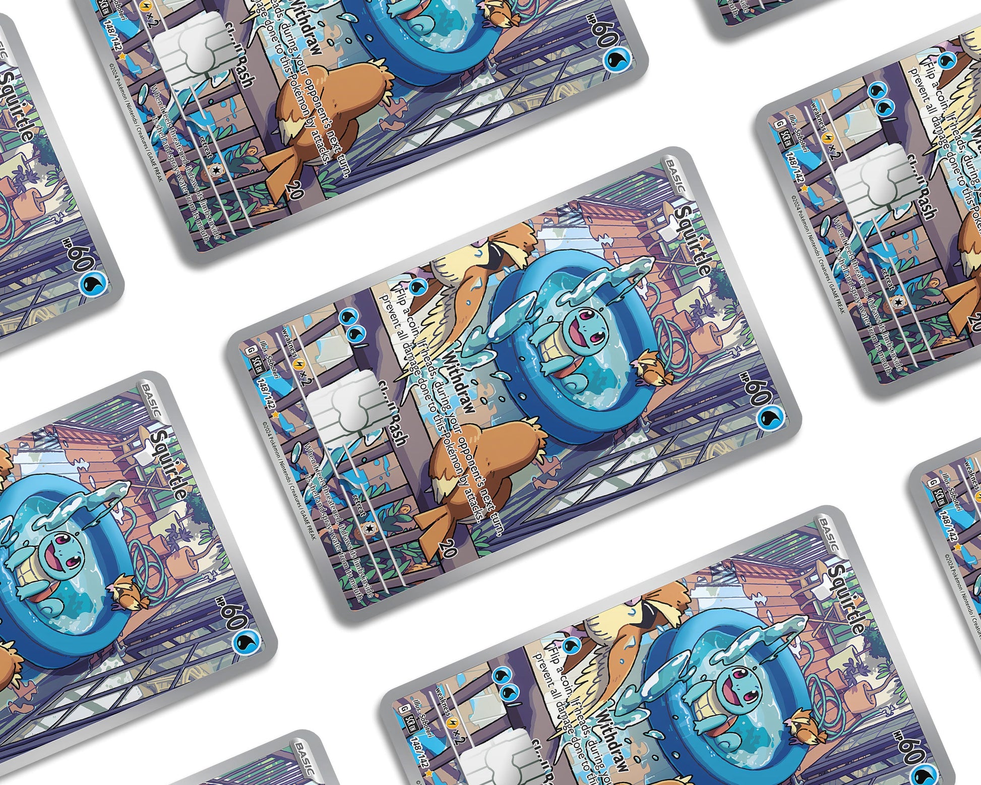 Anime Town Creations Credit Card Squirtle Splash Pokemon Card Window Skins - Anime Pokemon Credit Card Skin
