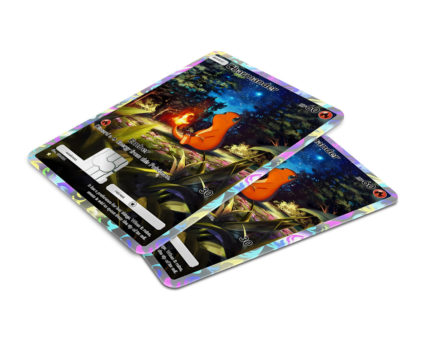 Anime Town Creations Credit Card Charmanda Pocket Pokemon Card Window Skins - Anime Pokemon Credit Card Skin