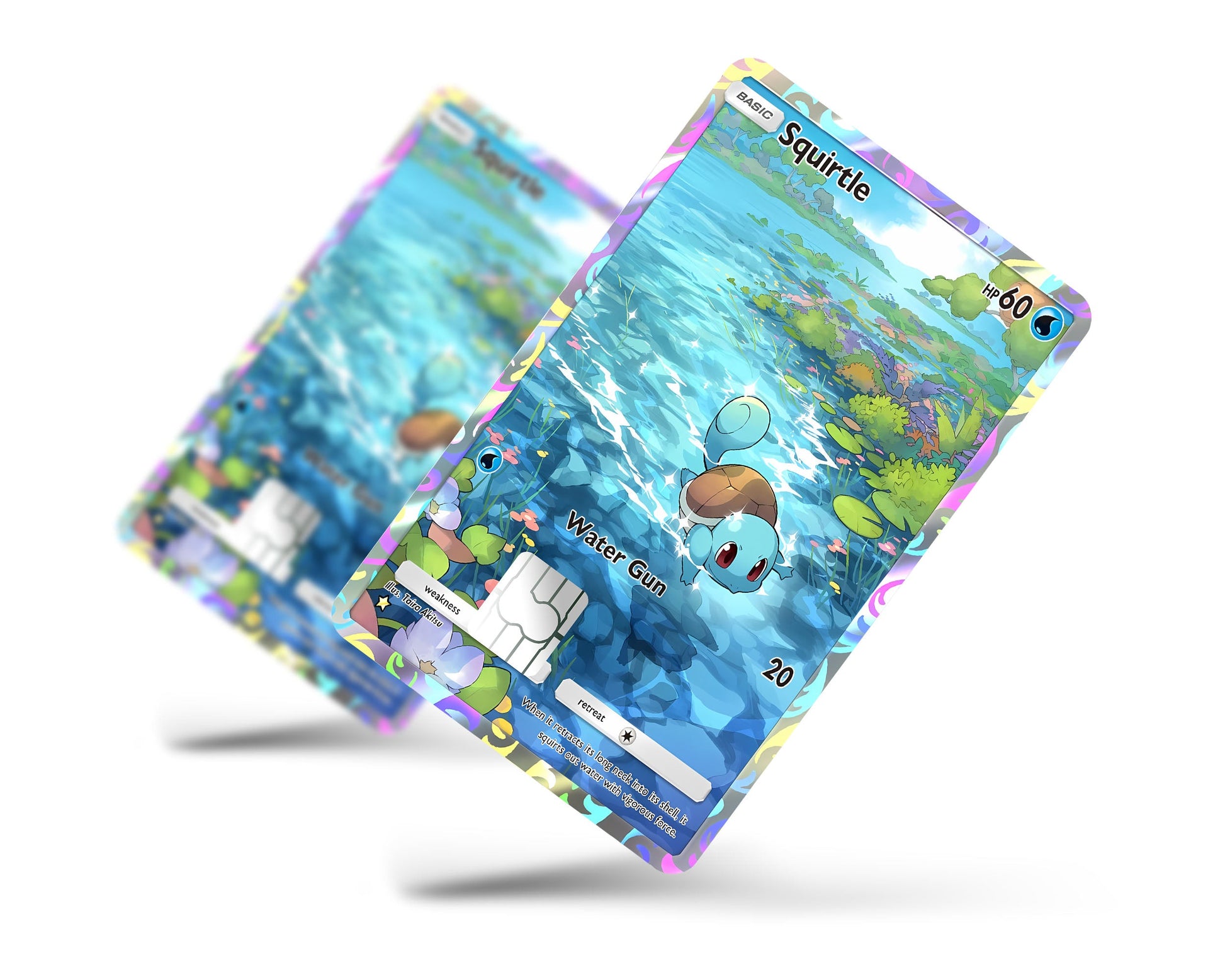 Anime Town Creations Credit Card Squirtle Pocket Pokemon Card Full Skins - Anime Pokemon Credit Card Skin