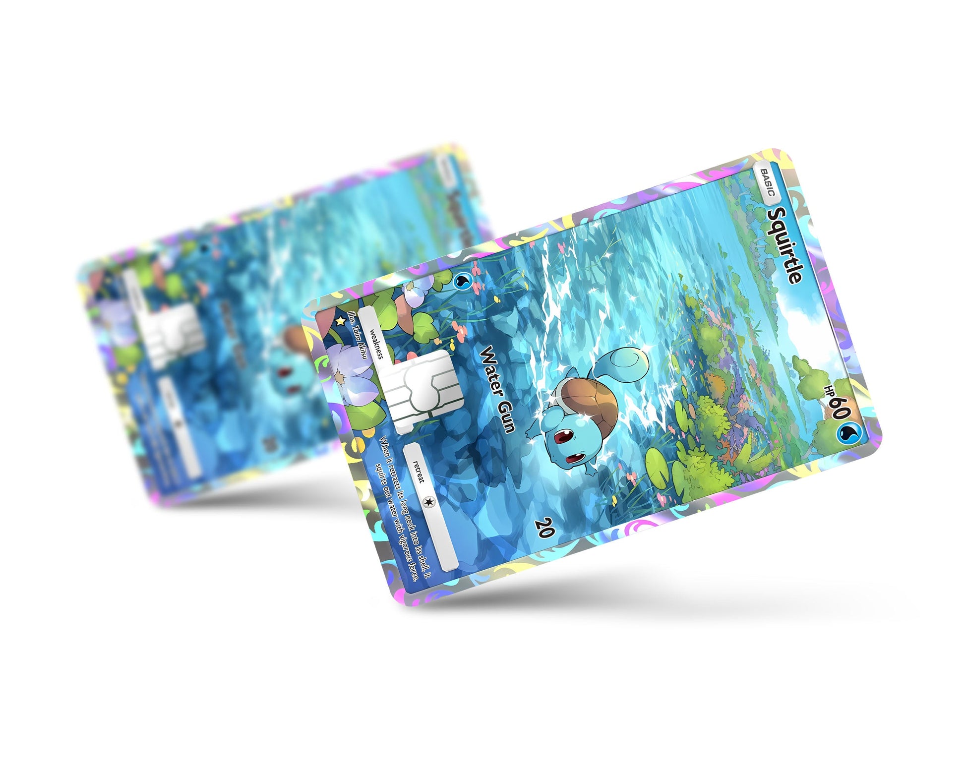 Anime Town Creations Credit Card Squirtle Pocket Pokemon Card Full Skins - Anime Pokemon Credit Card Skin