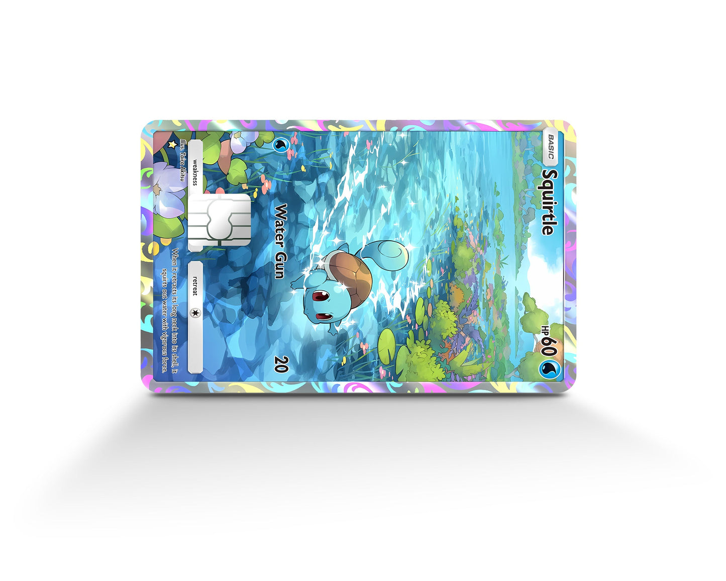 Anime Town Creations Credit Card Squirtle Pocket Pokemon Card Full Skins - Anime Pokemon Credit Card Skin
